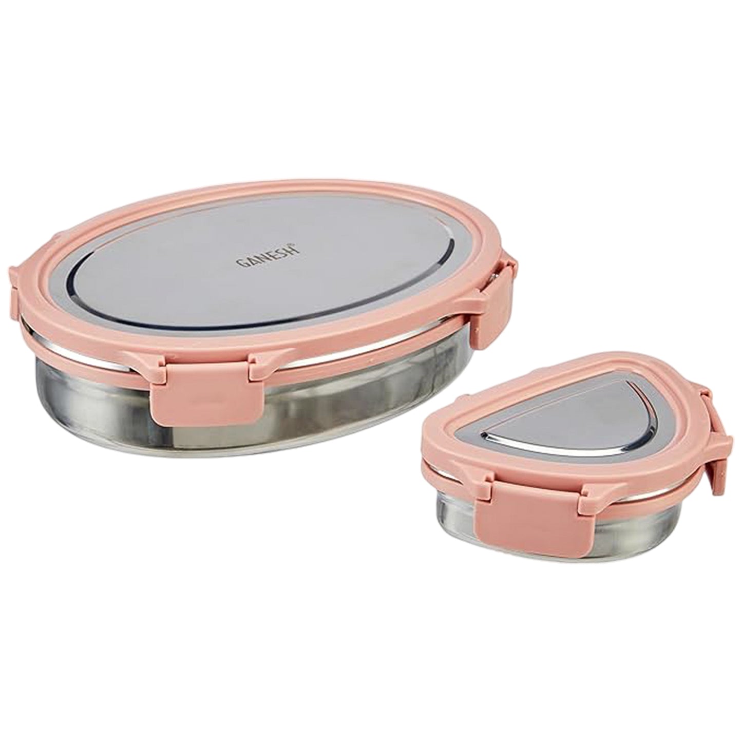 Ganesh Classy Stainless Steel Lunch Box Set 2-piece - warehousetech13