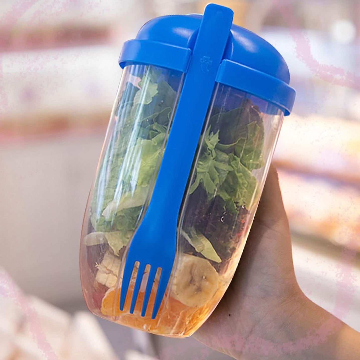 2545 Fruit And Vegetable Salad Cups Easy Clean Salad Mixing Cup For Business People For Business Travel (1pc) - warehousetech13