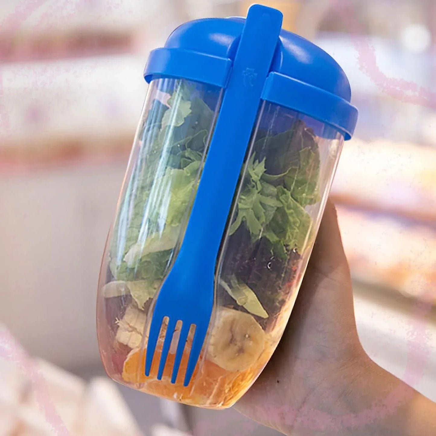 2545 Fruit And Vegetable Salad Cups Easy Clean Salad Mixing Cup For Business People For Business Travel (1pc) - warehousetech13