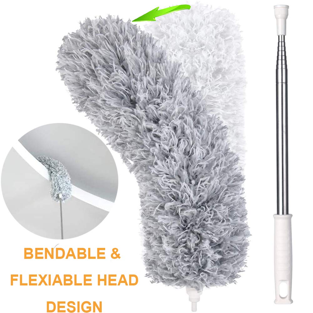 1279 Microfiber Dusters For Cleaning Telescoping Feather Duster With 100 Inches Extendable Handle Pole Dusting Cleaning Tools For Cleaning High Ceiling Ceiling Fan Blinds Cobwebs Furniture Cars - warehousetech13