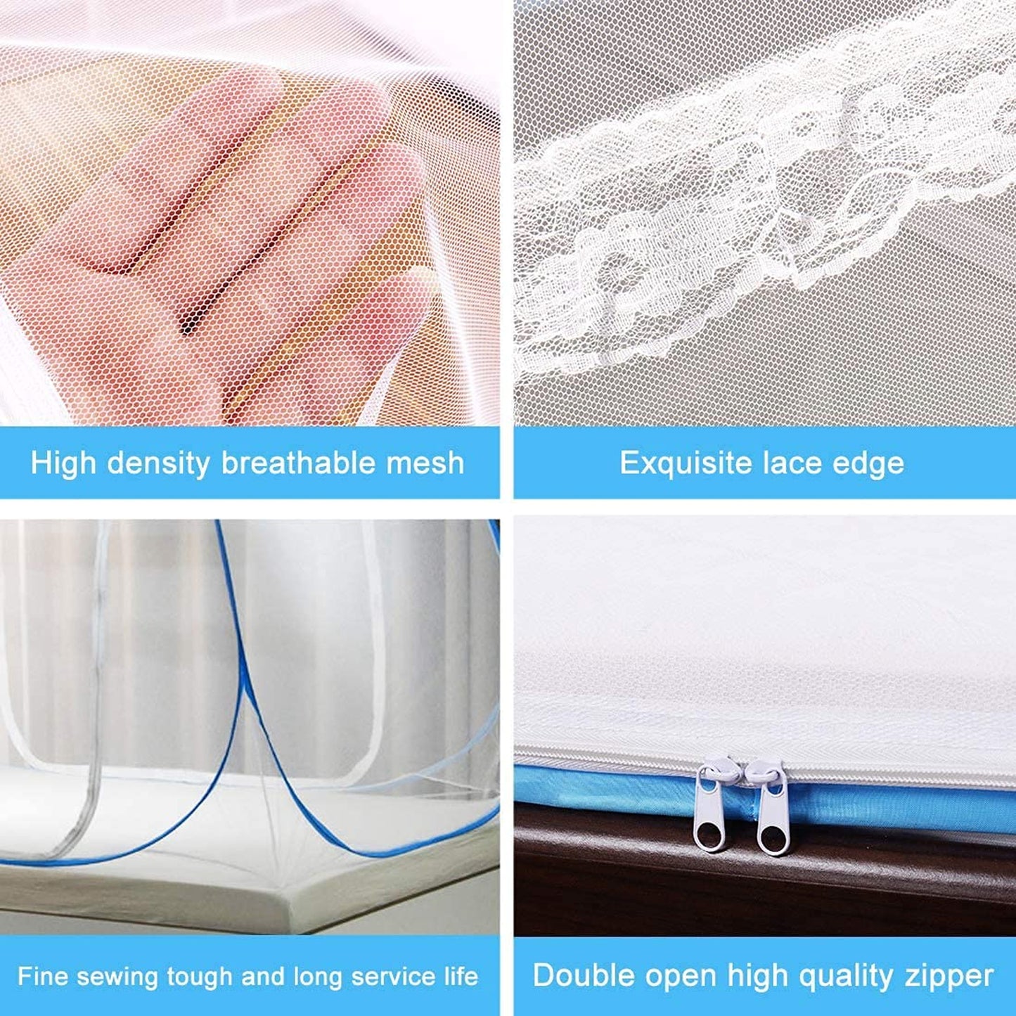 Premium Polyester Foldable Mosquito Net Tent (100 Cm Long 1 Pc) - warehousetech13