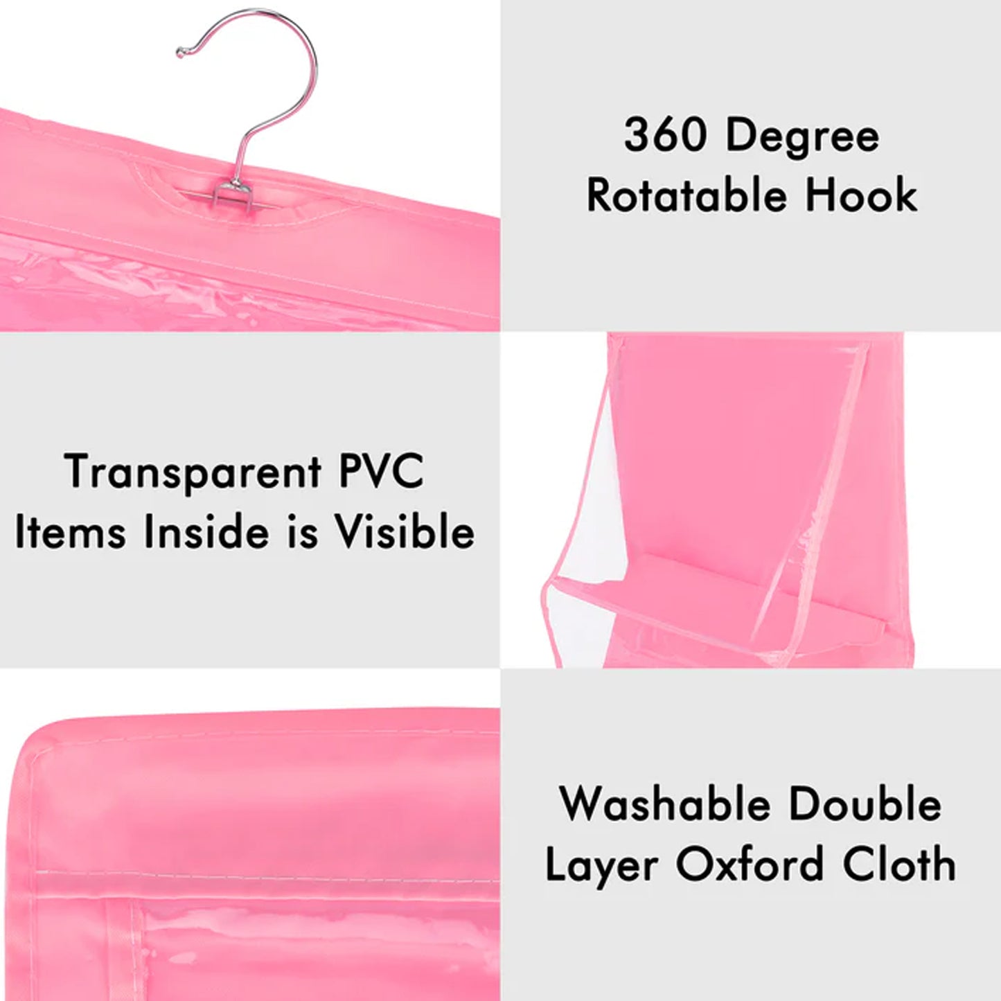 6 Pockets Hanging Purse Handbag Organizer Clear Hanging Shelf Bag (1 Pc) - warehousetech13