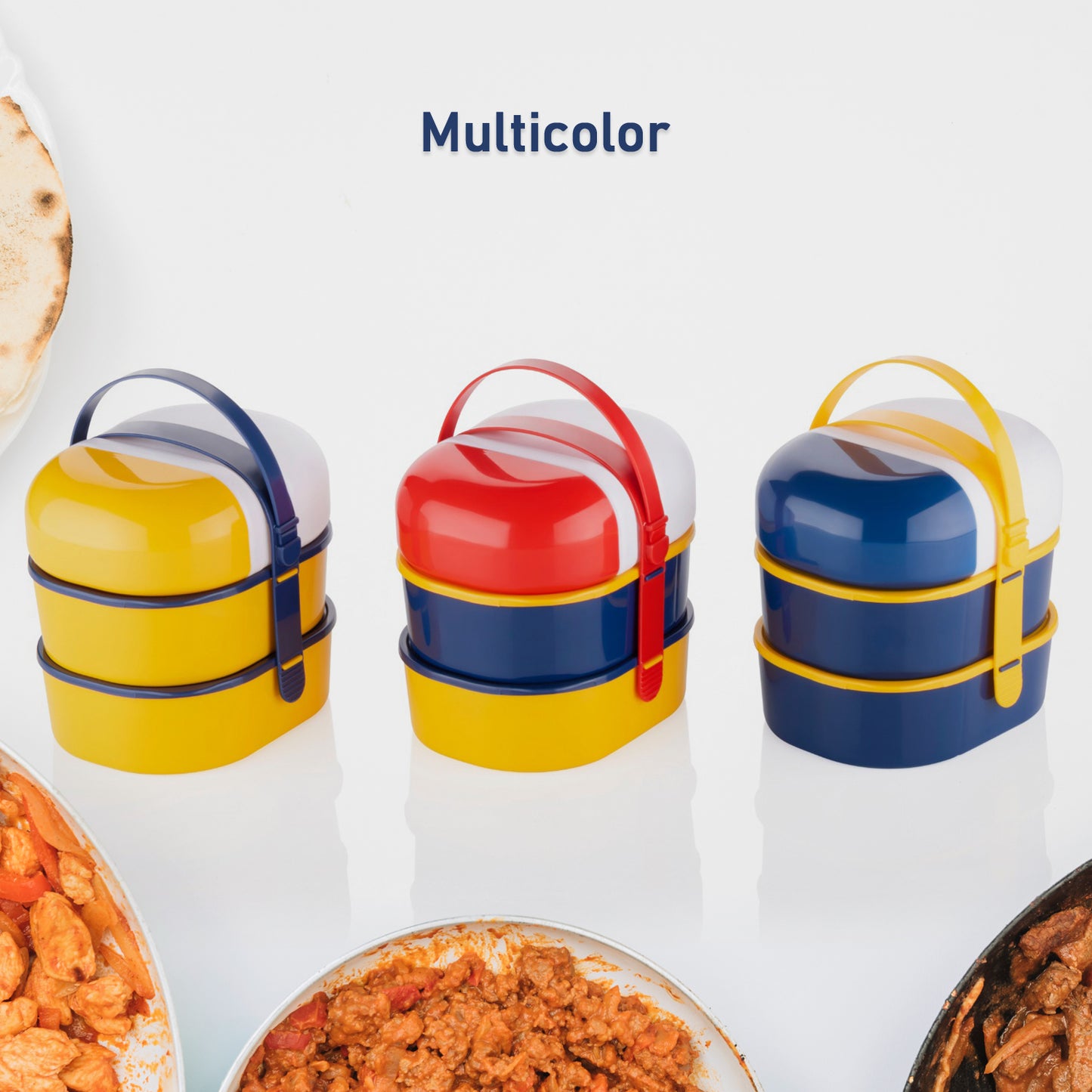Mr. Chef Smart Lunch Box - Capsule Shape with Strap, Includes Water Bottle & Handle