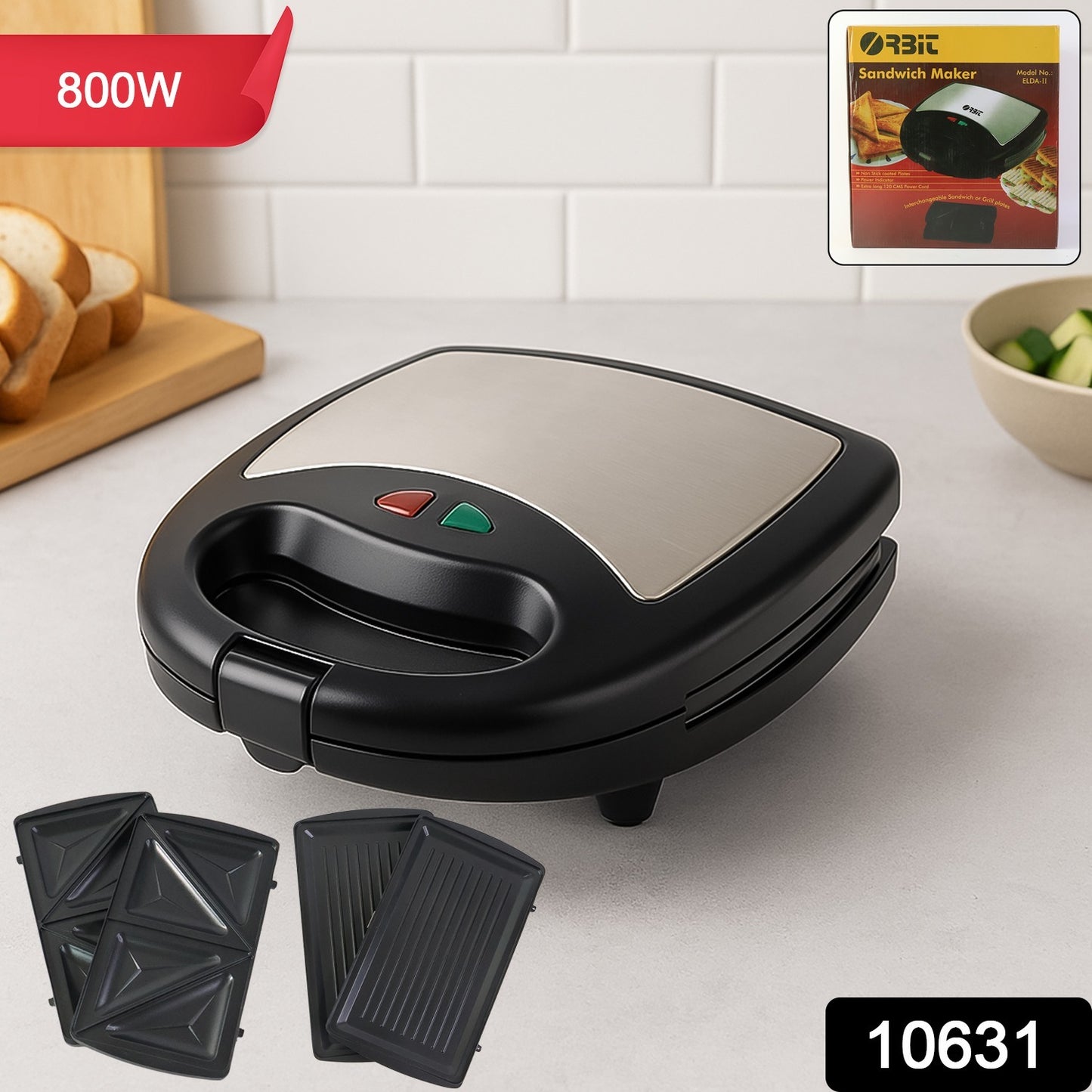 Orbit Sandwich Maker With Interchangeable Plates (800w 1 Pc) - warehousetech13