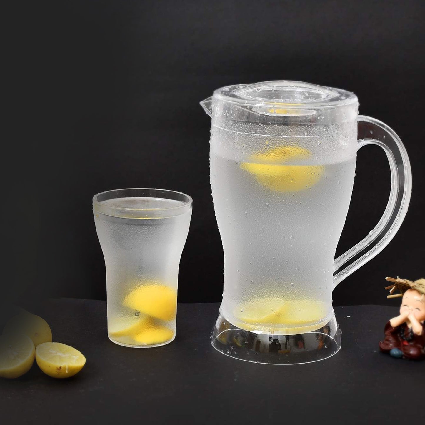 Unbreakable Lemon Jug Set With 6 Glasses - warehousetech13
