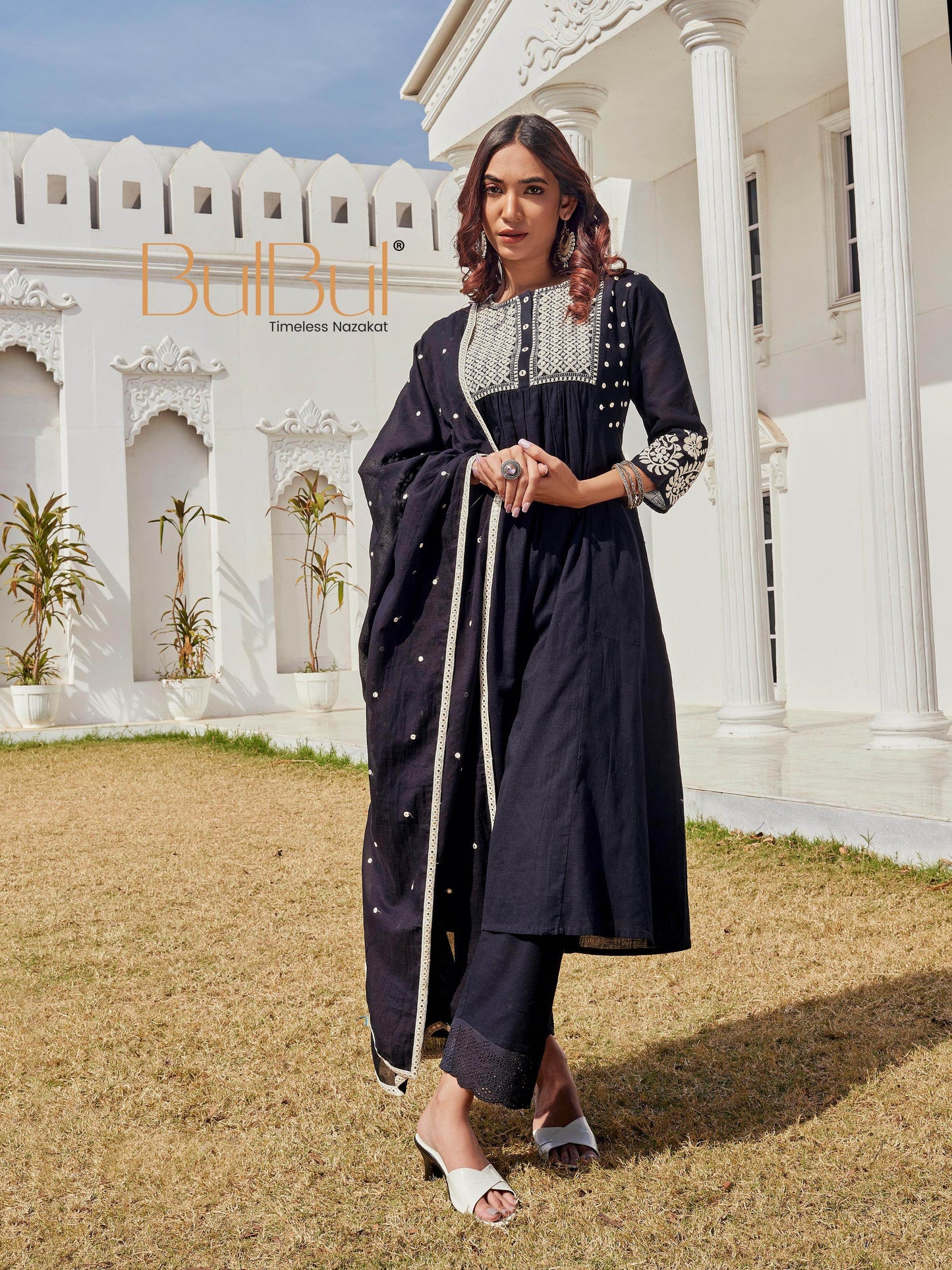 Abhilasha Cotton Black Kurta Set with Dupatta – Elegant Ethnic Wear for Women