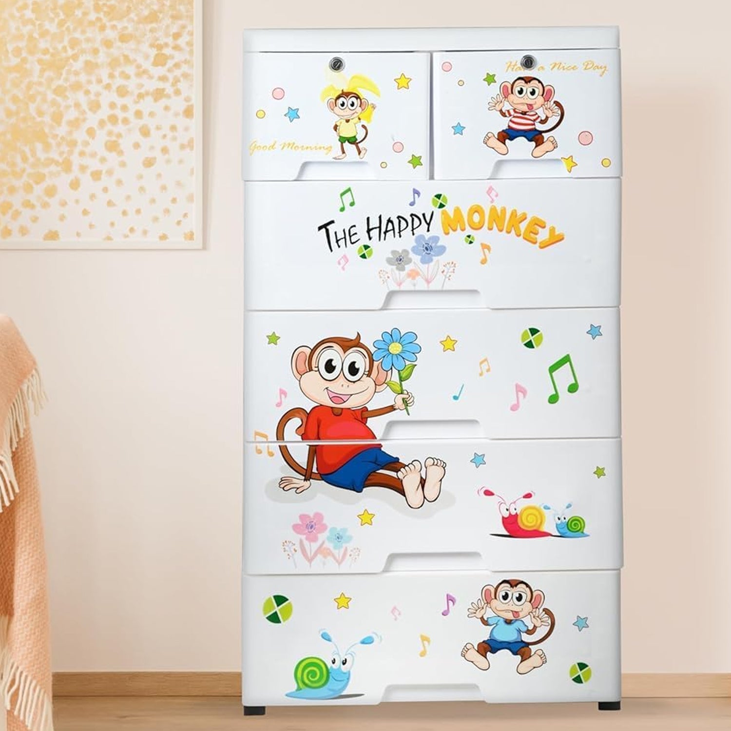 Kids Plastic Chest Of 6 Drawers Multi-purpose Storage Organizerwardrobe For Kids - warehousetech13