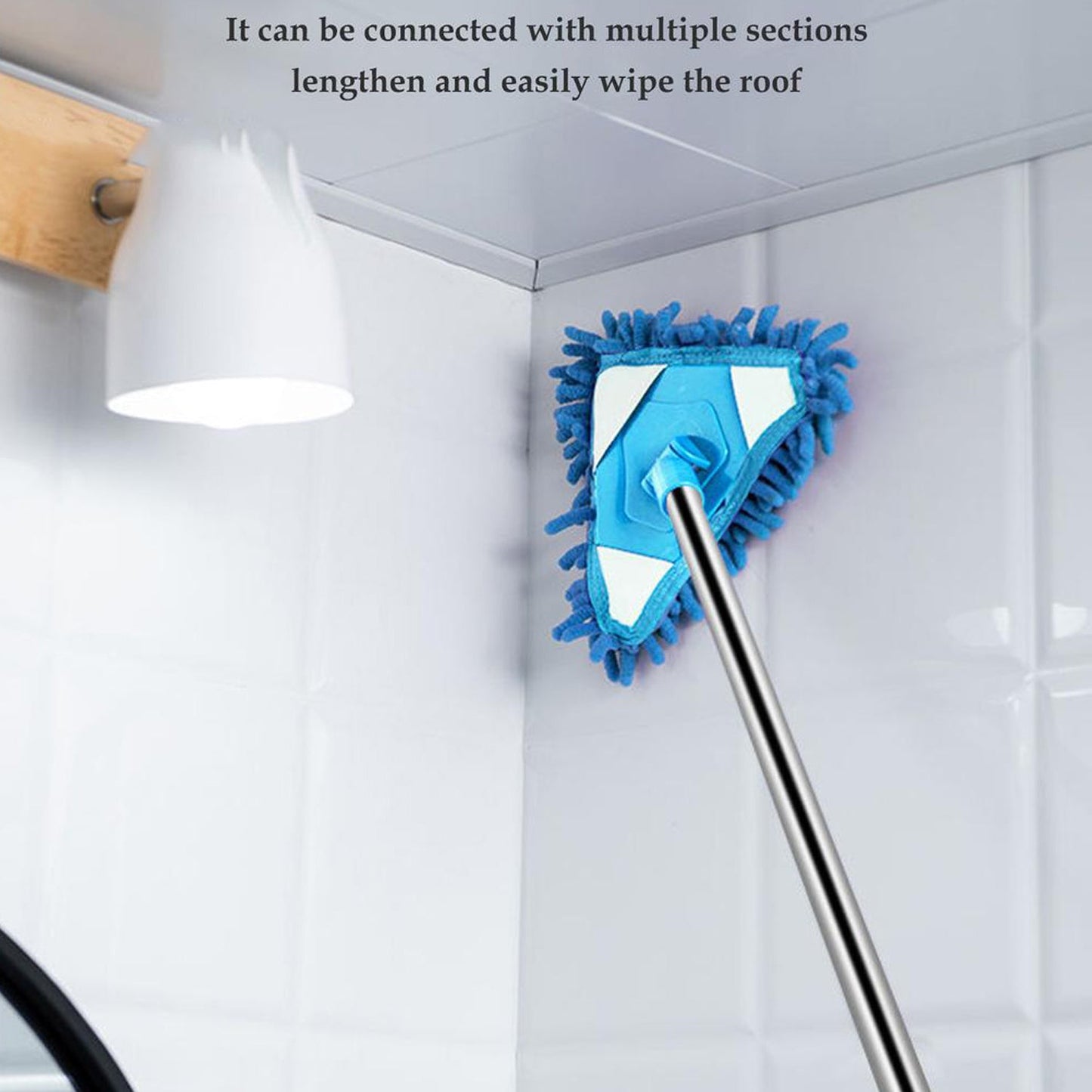 Stainless Steel Road Adjustable Triangle Mop Used For Cleaning Dusty And Wet Floor Surfaces And Tiles. - warehousetech13