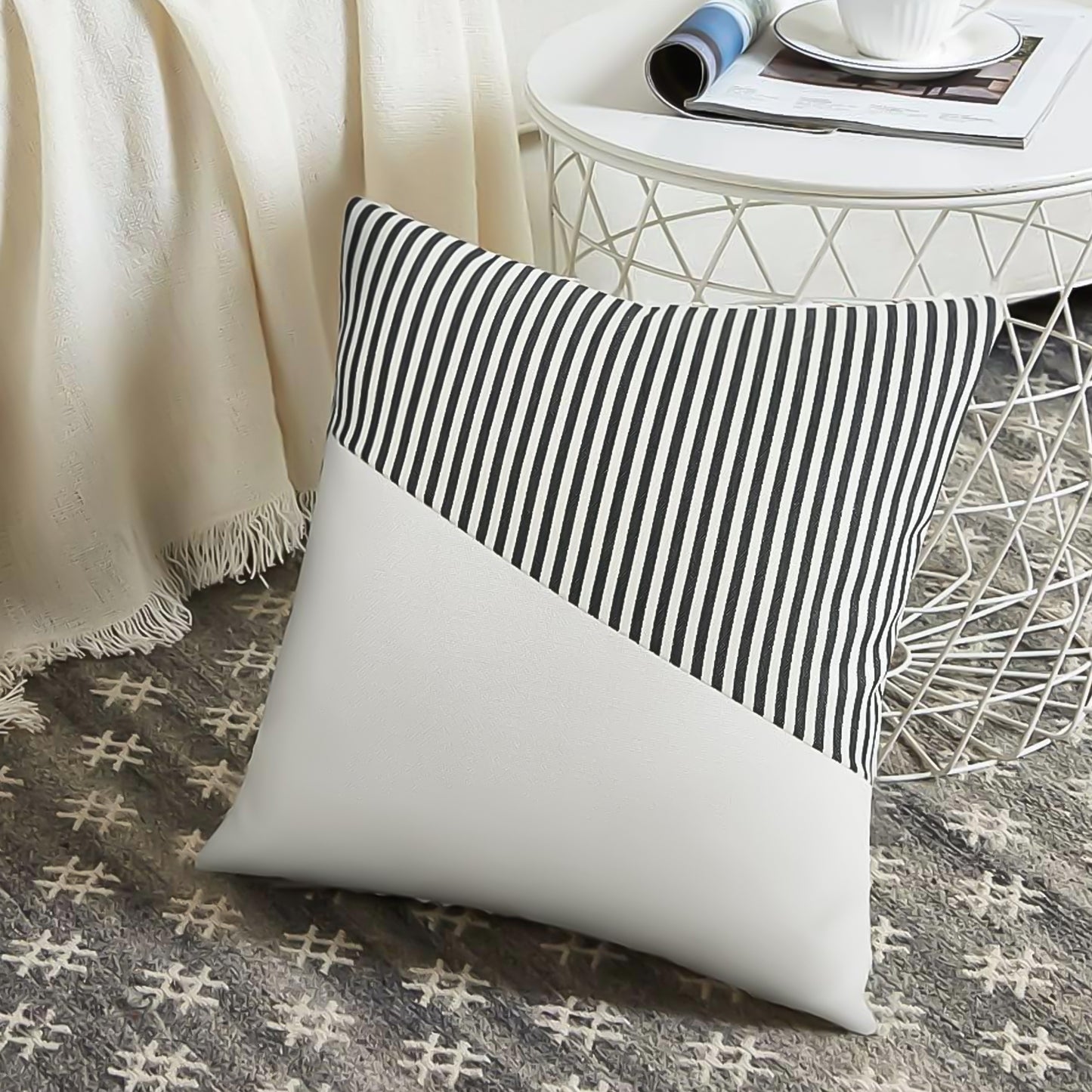 Decorative Pillow Covers Cushion Cases Soft Cotton (26 26 Inch 1 Pair 2 Pc) - warehousetech13