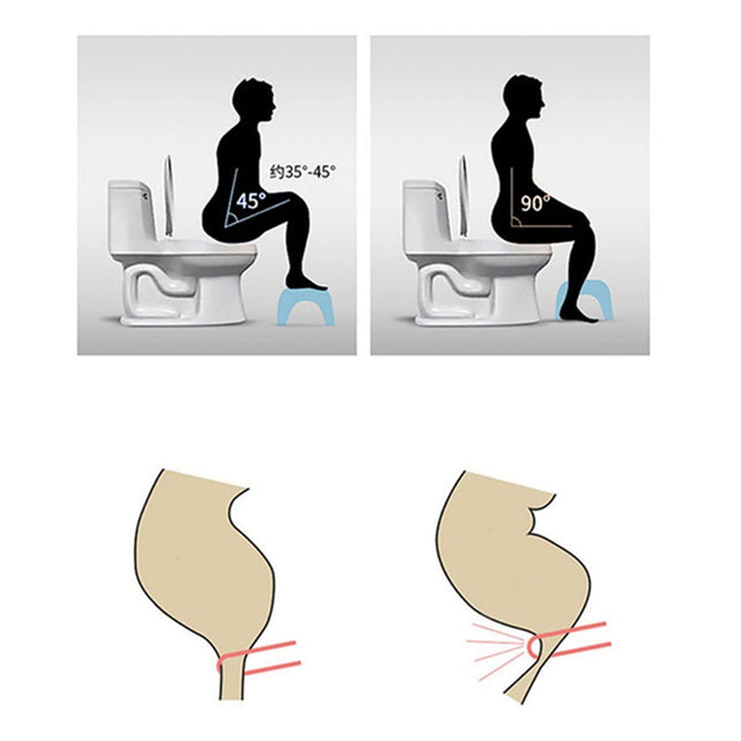6005a Plastic Non-slip Folding Toilet Squat Stool - White Color - warehousetech13