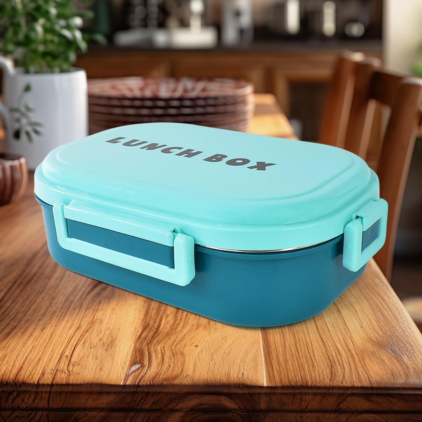 3 In 1 Spicy Bite Stainless Steel Lunch Box With Plastic Small Box Spoon (1 Set) - warehousetech13