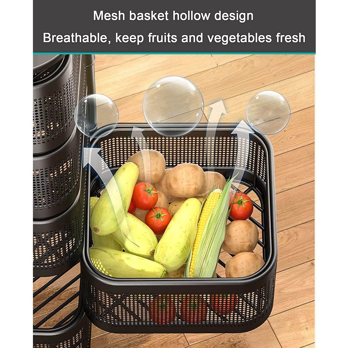 Metal High Qaulity Kitchen Trolley Kitchen Organizer Items And Kitchen Accessories Trolley With Wheels (4 Layer 3 Layer) - warehousetech13