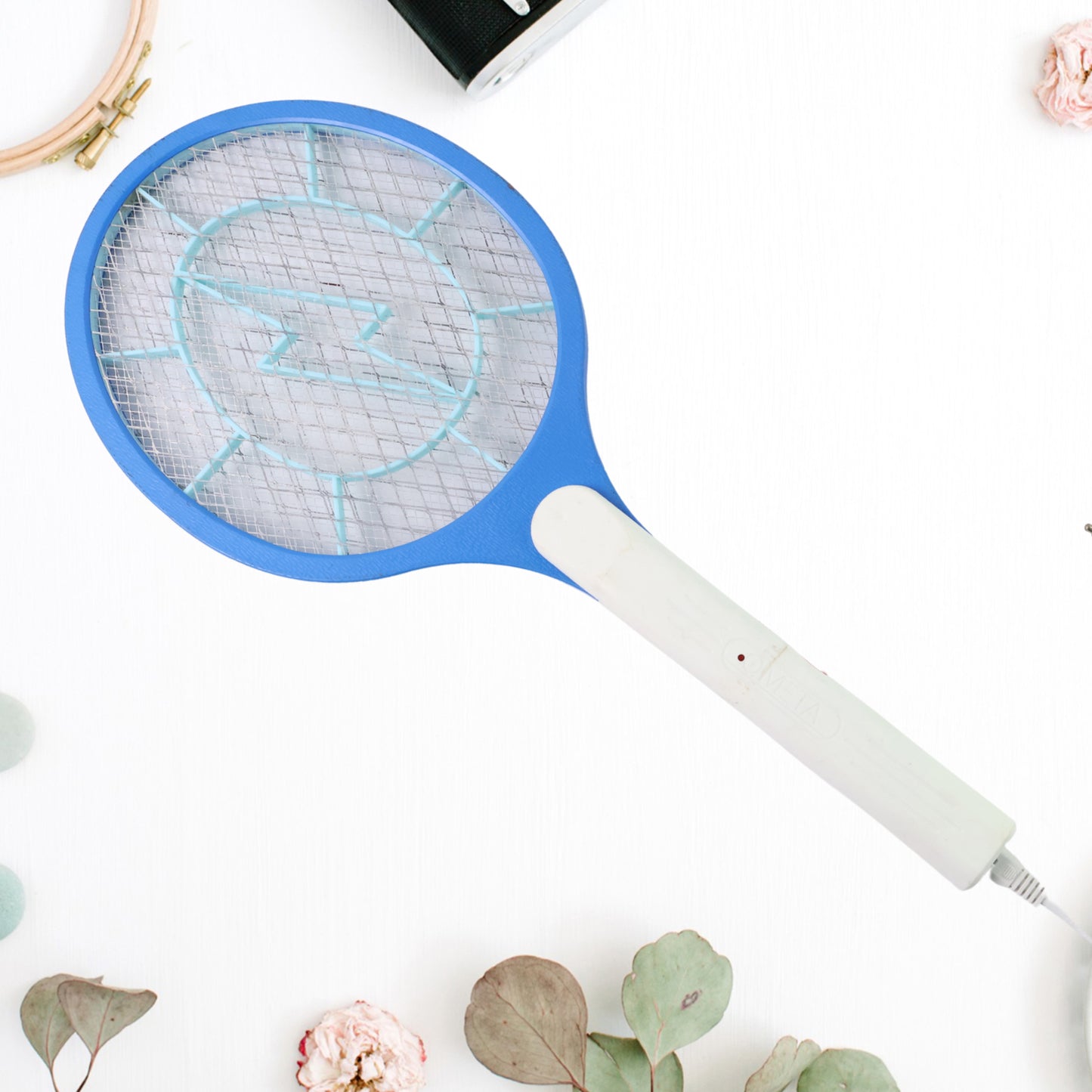 9108 Anti Mosquito Racquet Rechargeable Insect Killer Bat With Led Light - warehousetech13