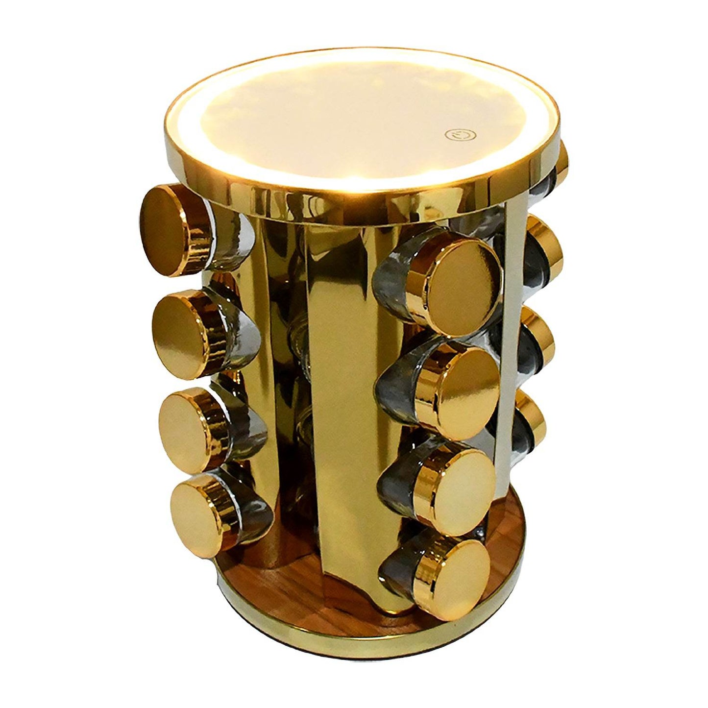 Led Spice Rack Organizer Rotating Spice Rack With Free 16 Seasoning Jars - warehousetech13