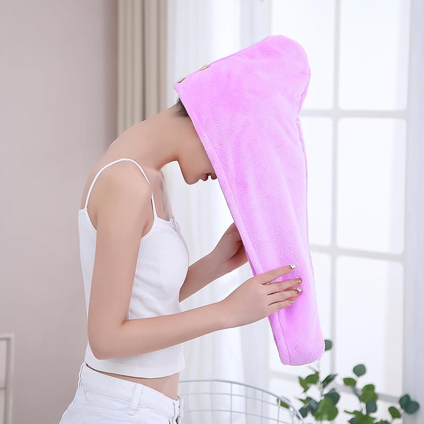 Quick Turban Hair-drying Absorbent Microfiber Towel dry Shower Caps - warehousetech13