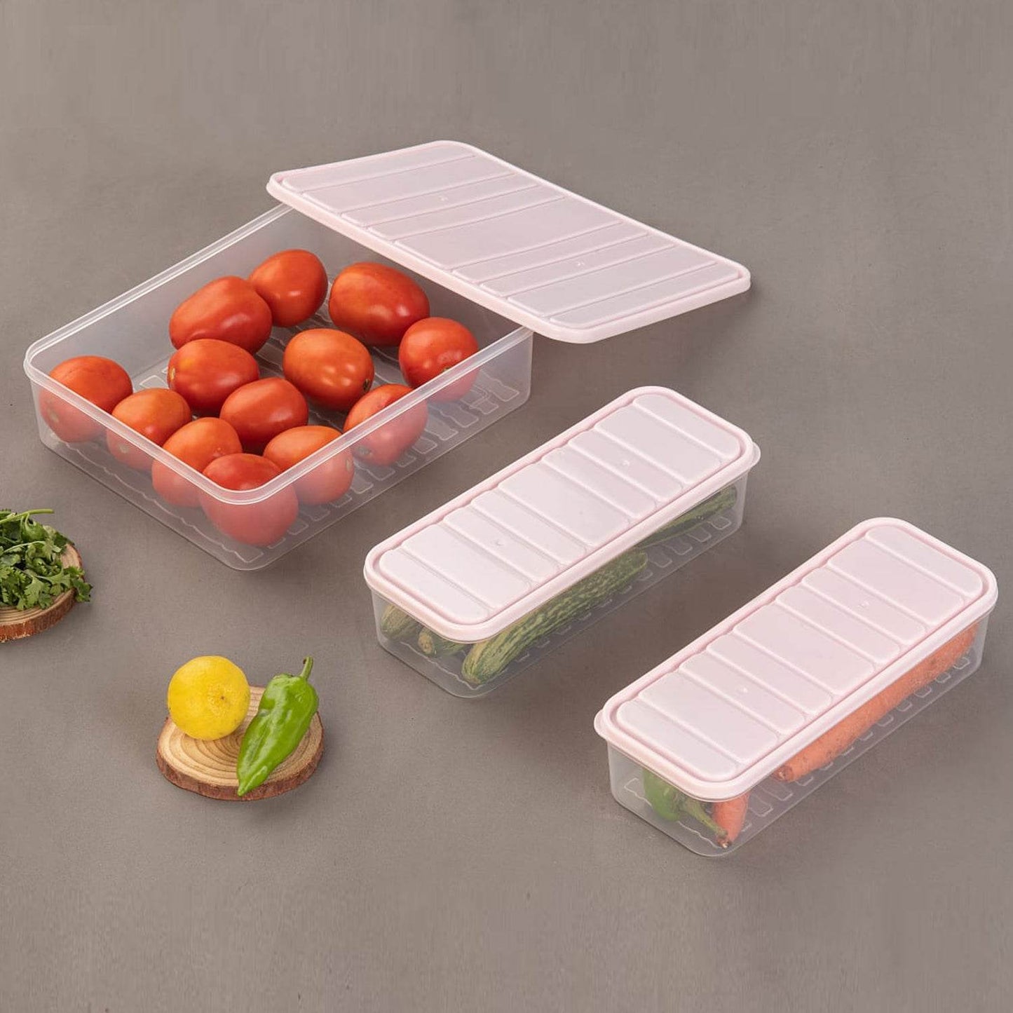Plastic Food Storage Container For Fridge Fridge Storage Boxes With Lid Stackable - warehousetech13