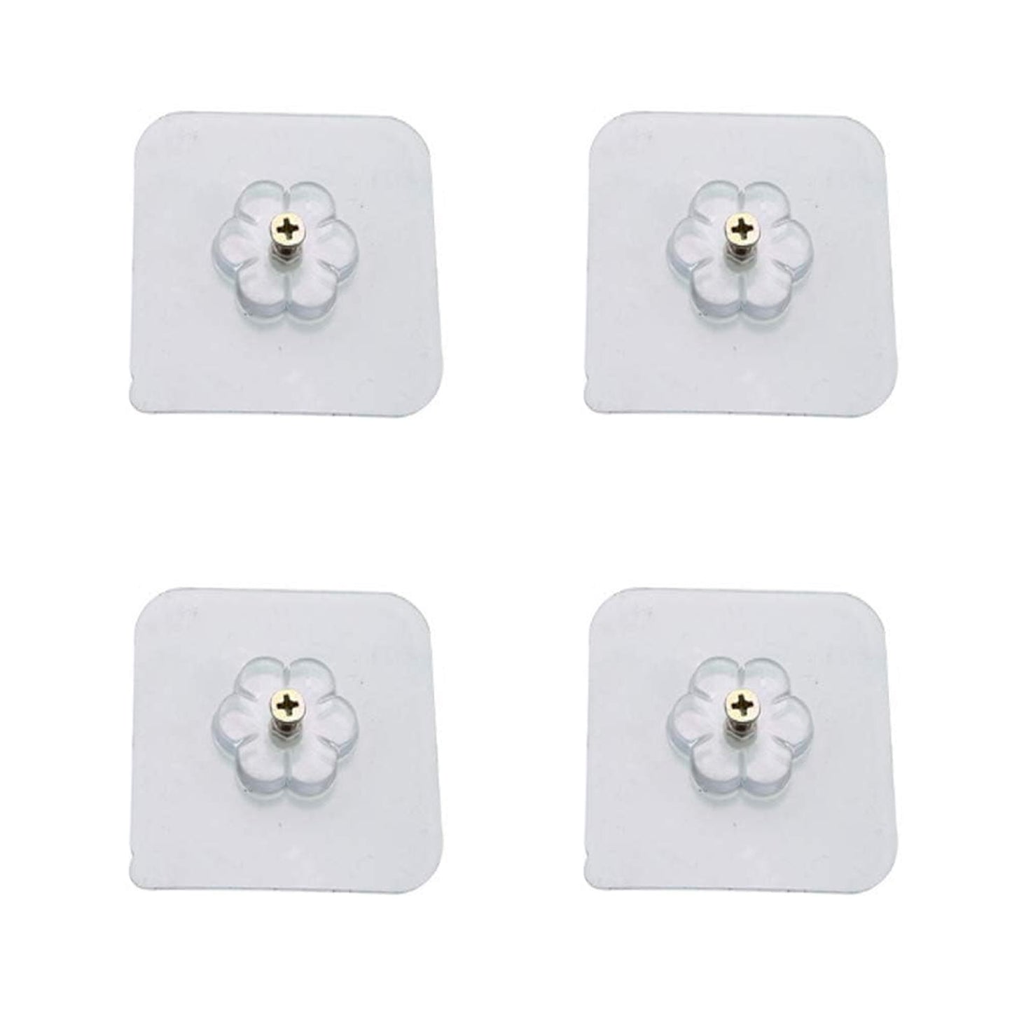 Self Adhesive Hooks Sticker Screw Nut And Bolt Type (4 Pcs Set) - warehousetech13