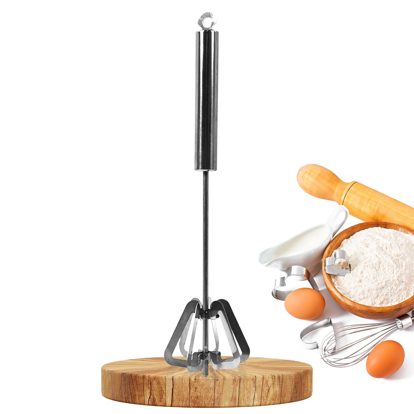 Hand Push Mixer Egg Whisk Stainless Steel Blender (1 Pc) - warehousetech13