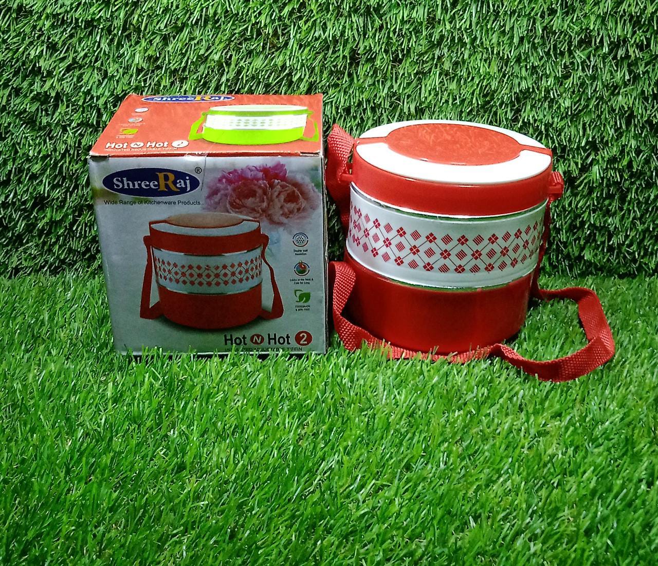 2492 2layer Adjustable Insulated Tiffin Set Of 1 Blue 3 Containers Lunch Box - warehousetech13