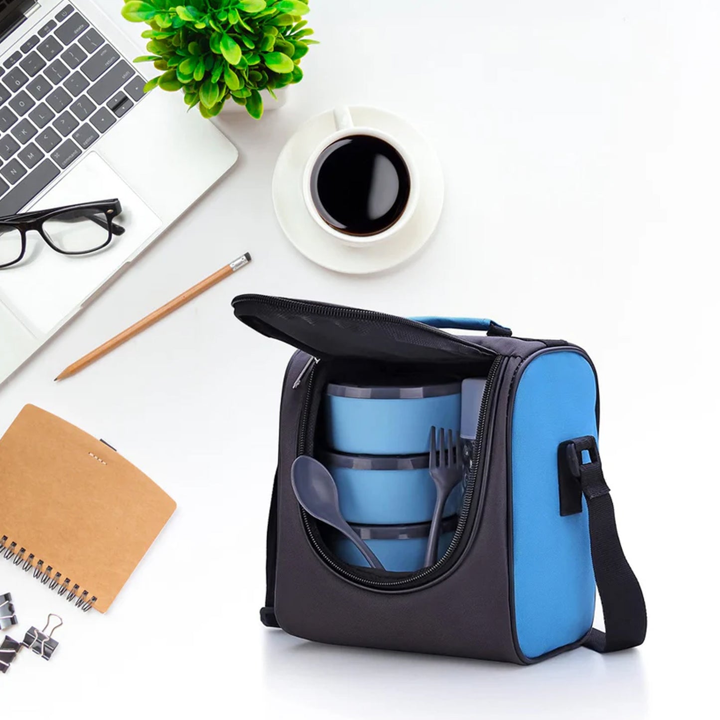 All In One Lunch Box With Fabric Bag For Office School Use - warehousetech13