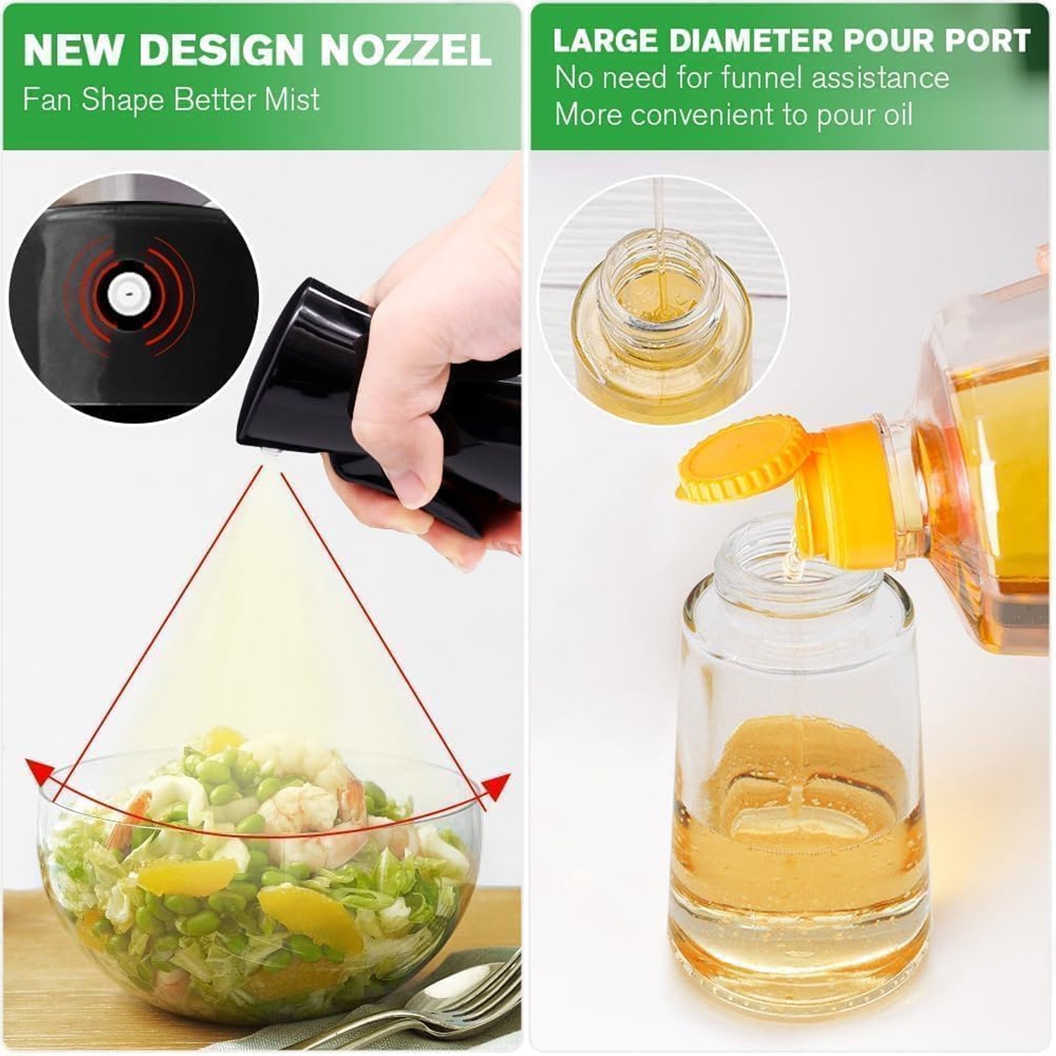 Glass Oil Dispenser Bottle Spray (1 Pc 200 Ml Approx) - warehousetech13