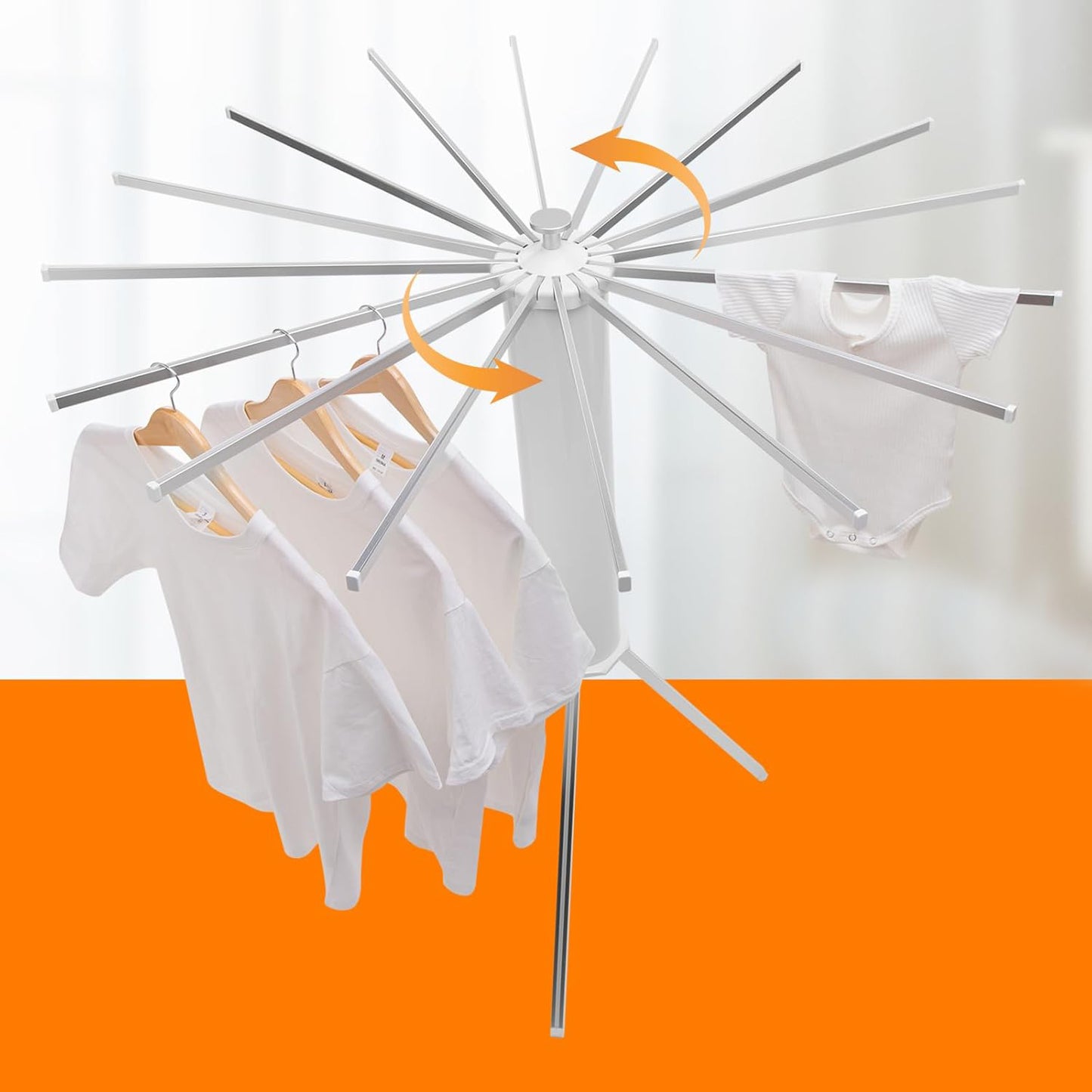 Foldable Rotary Clothes Drying Rack Stand (1 Pc) - warehousetech13