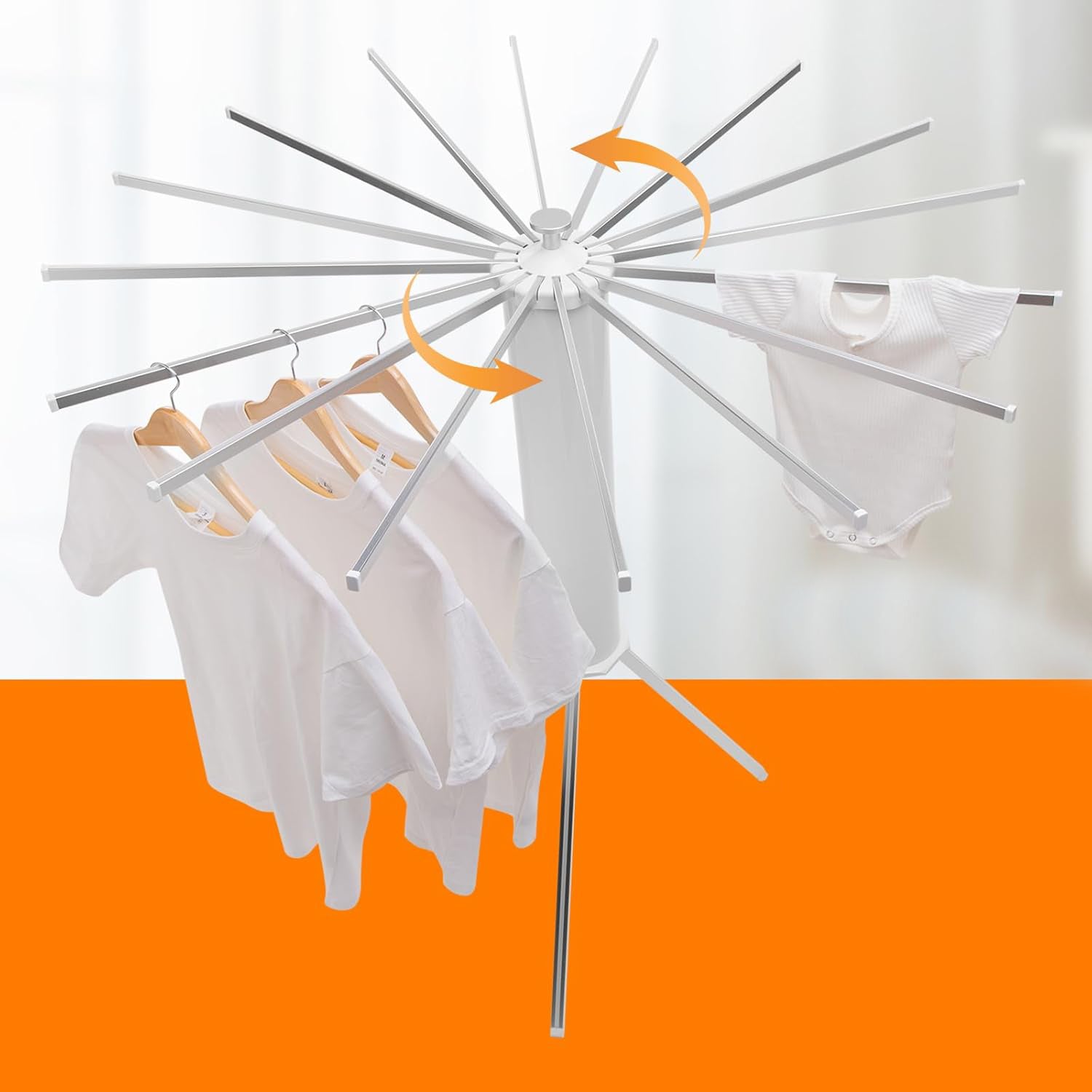 Foldable Rotary Clothes Drying Rack Stand (1 Pc) - warehousetech13