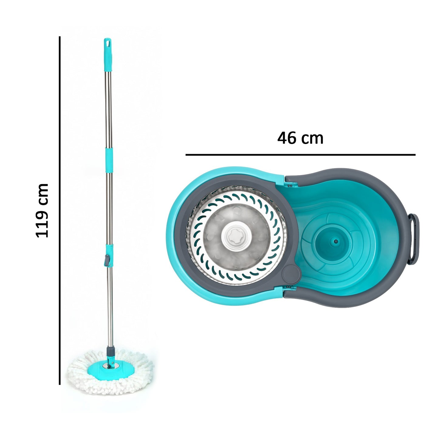 Quick Spin Mop With Steel Spin Bucket Floor Cleaning Easy Wheels Big Bucket Floor Cleaning Mop With Bucket - warehousetech13