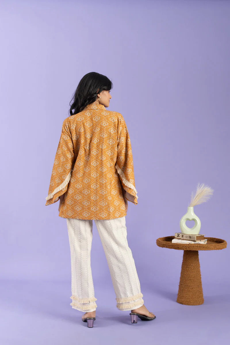 Floral Print Khadi Shirt Set