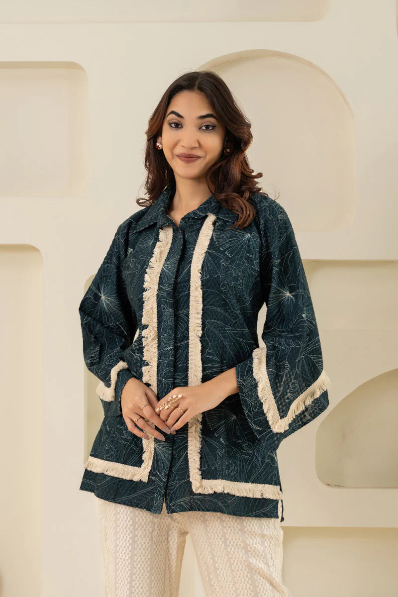 Floral Print Khadi Shirt Set