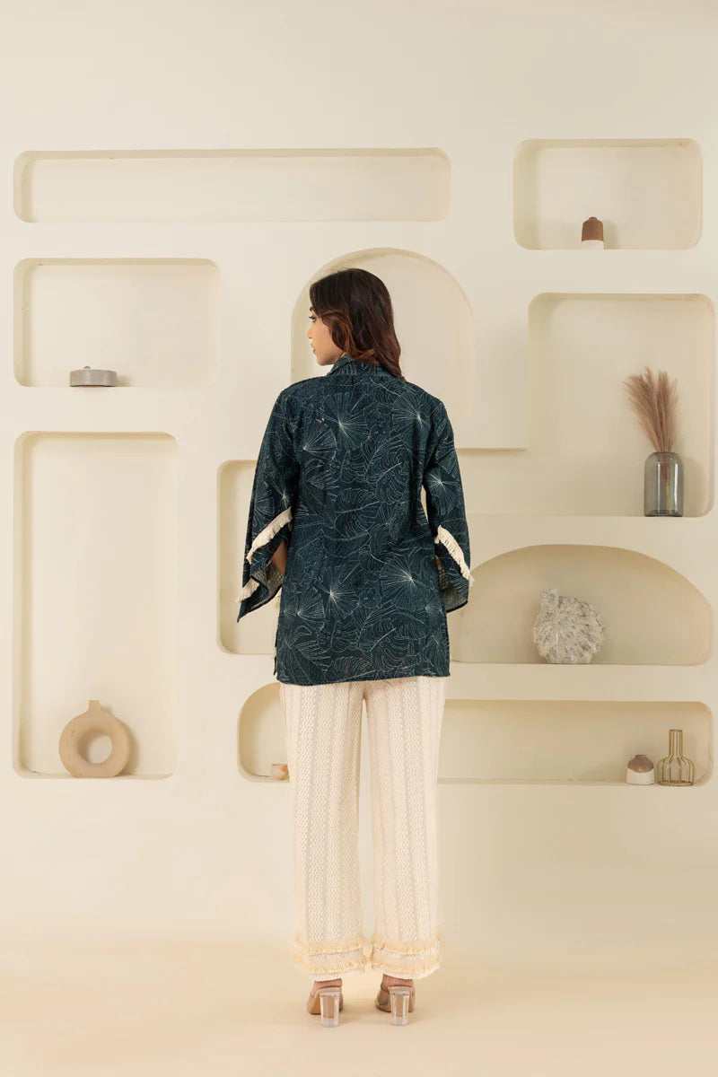 Floral Print Khadi Shirt Set
