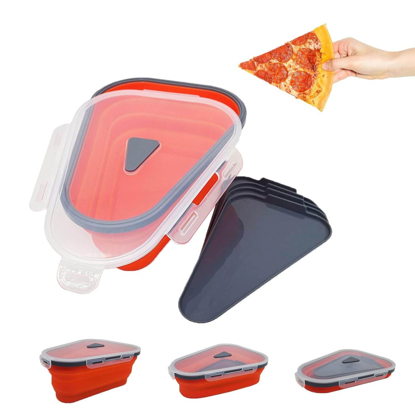 Reusable Pizza Storage Containers With 5 Microwavable Serving Trays Silicone Container - warehousetech13