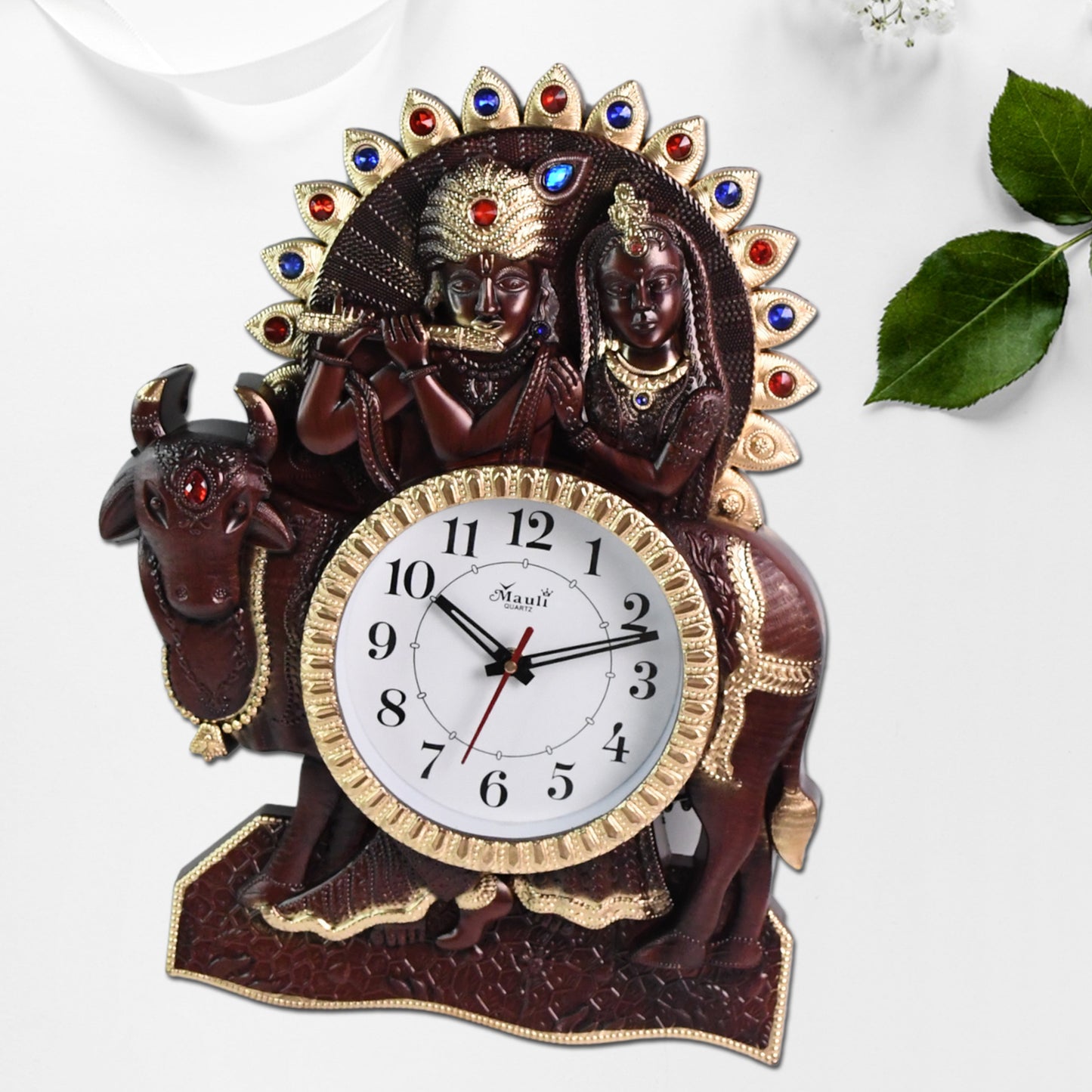 Analog Latest Stylish New Models Wall Clock With God Radha Kishan Frame - warehousetech13