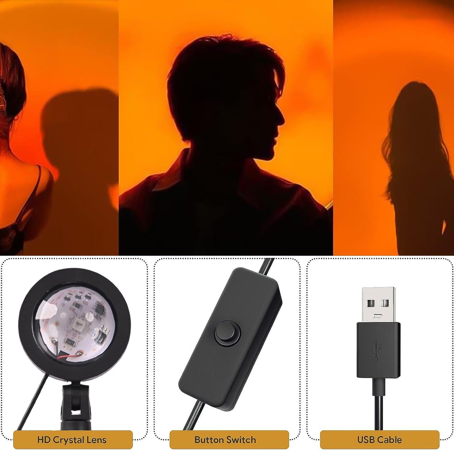 6423 4 Colors Sunset Lamp Sunset Projection Lamp Led Night Lights - warehousetech13