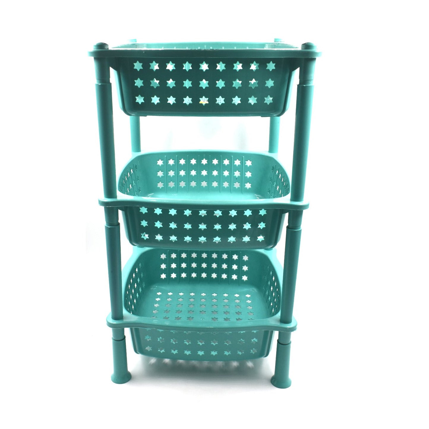2588 3 Layer Squre Kitchen Trolley Basket - warehousetech13
