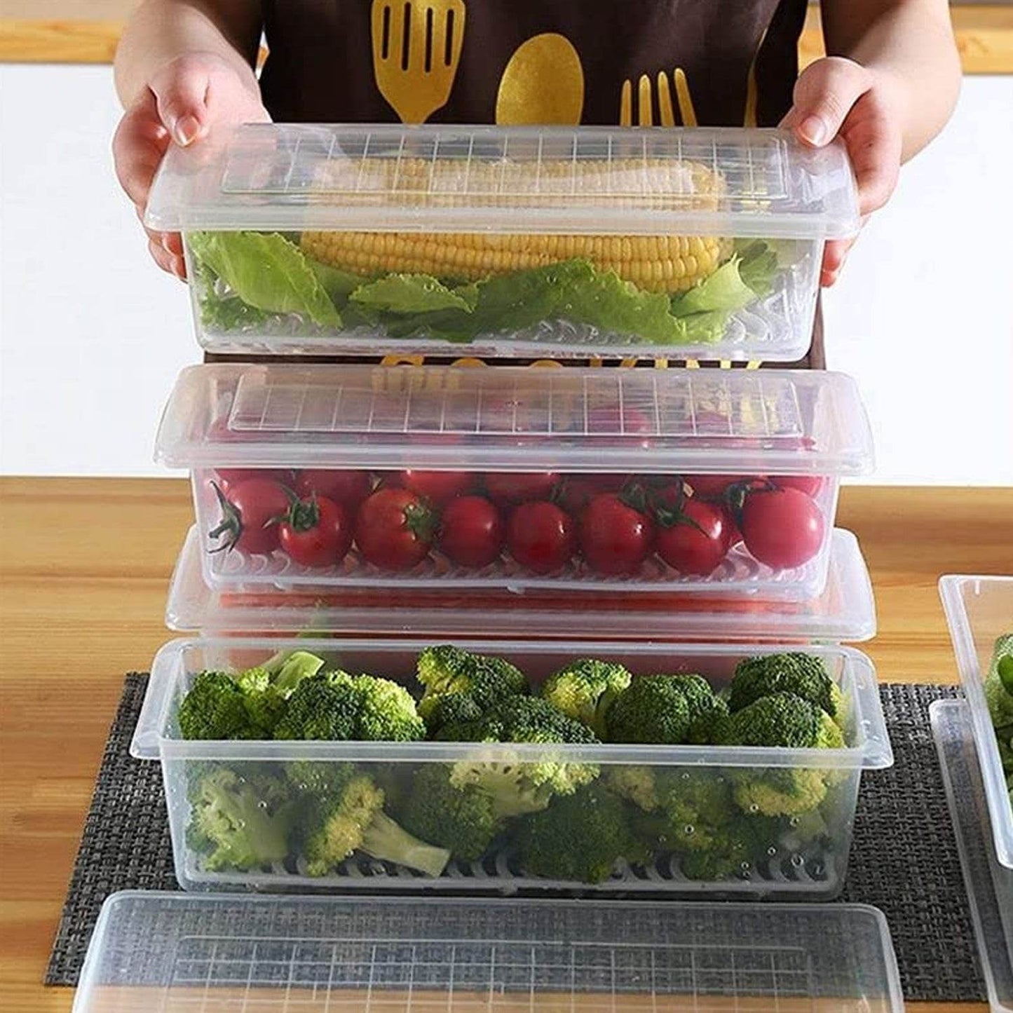 Vegetables Fruits Freezer Storage Container (Pack Of 6pc 1500ml) - warehousetech13