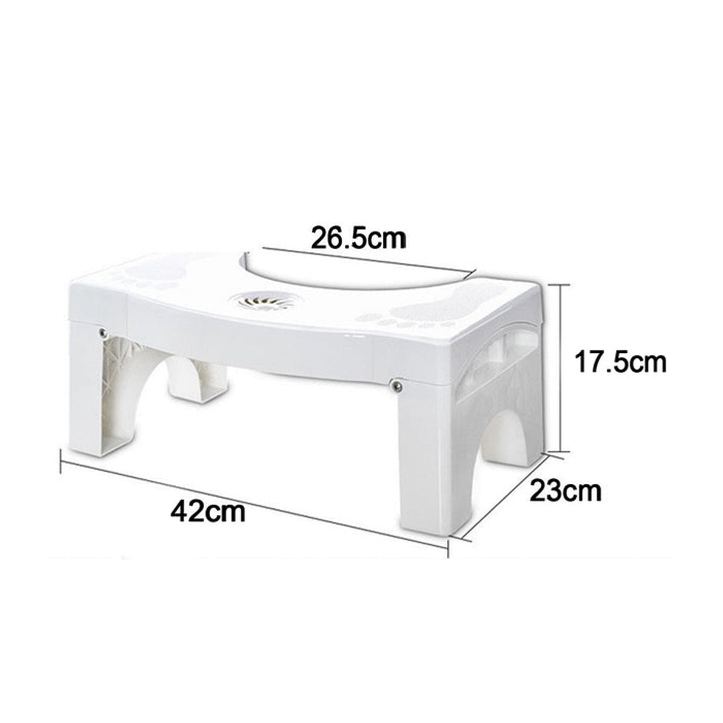 6005a Plastic Non-slip Folding Toilet Squat Stool - White Color - warehousetech13