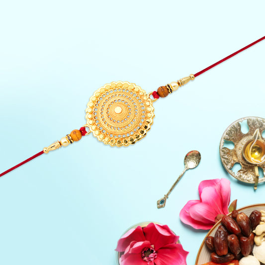 Golden Flower Rakhi - warehousetech13