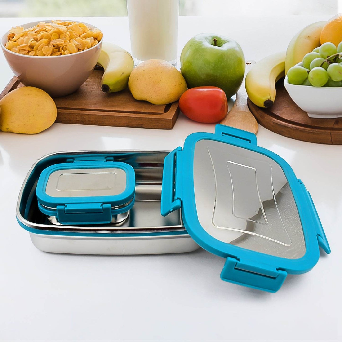 Premium Stainless Steel Lunch Box For Kid 2 Containers Lunch Box - warehousetech13