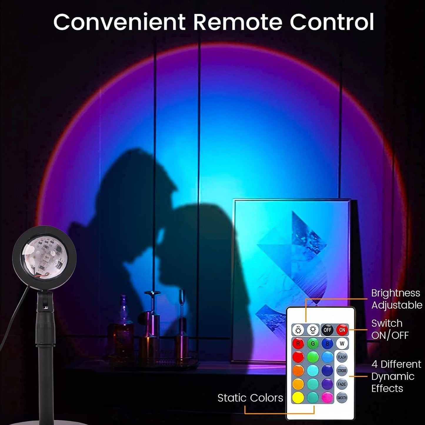 6423 4 Colors Sunset Lamp Sunset Projection Lamp Led Night Lights - warehousetech13