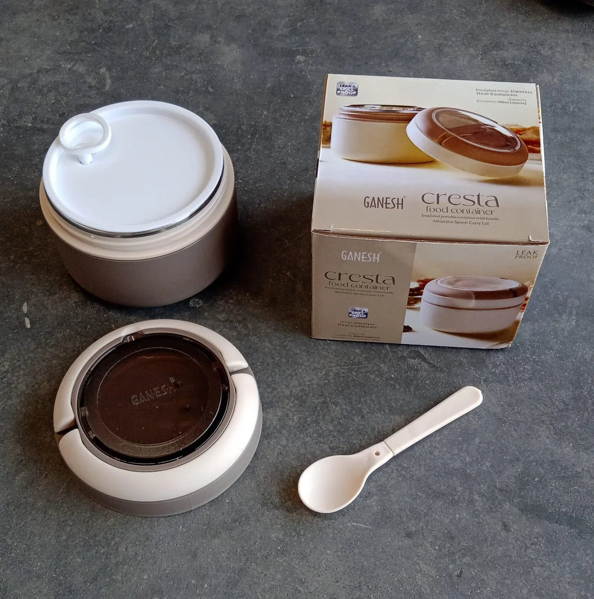 Ganesh Cresta insulated airtight lunch box with spoon