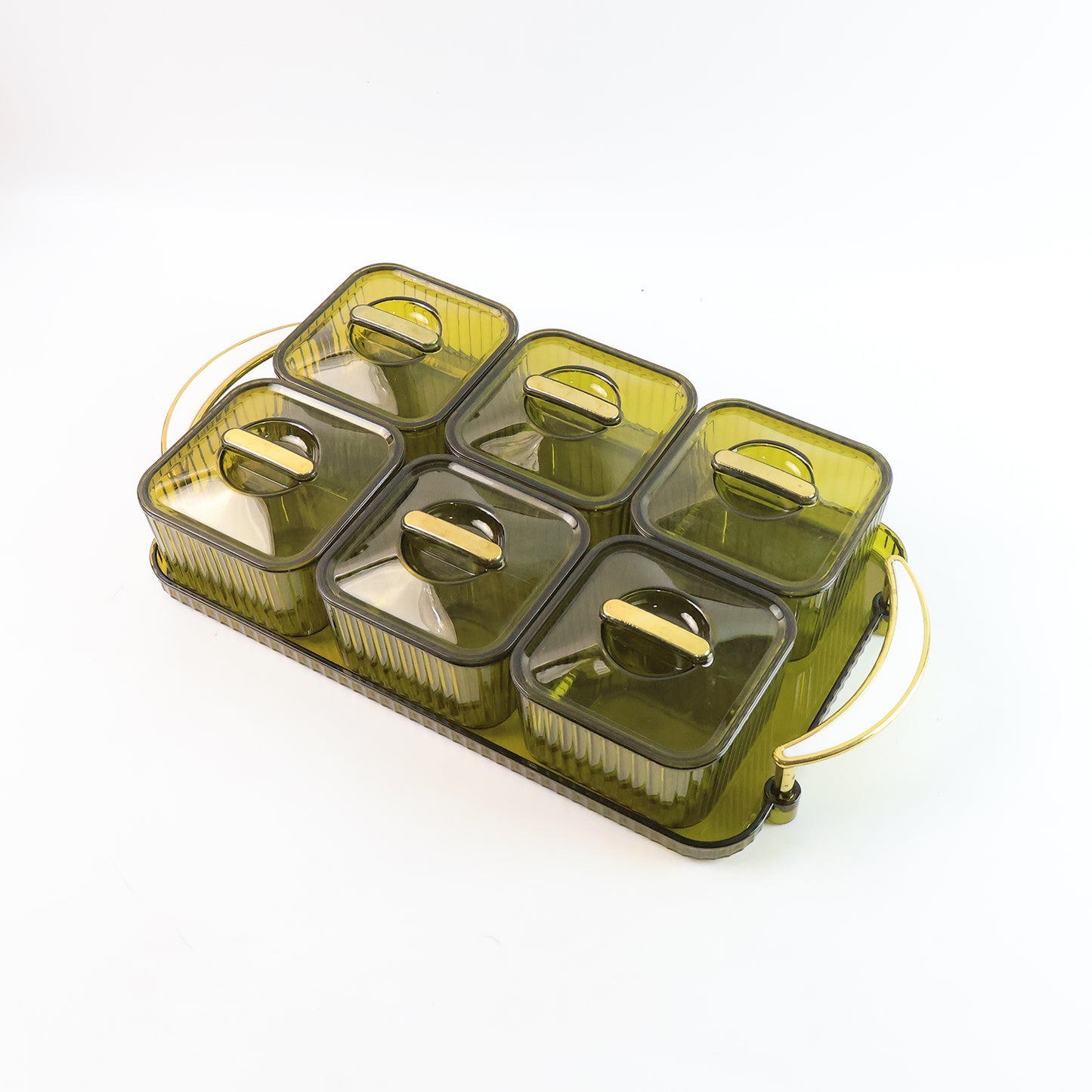 Liger Multipurpose Transparent Spice Jar Set With Tray And Lids 400ml Approx (6 Pc) - warehousetech13