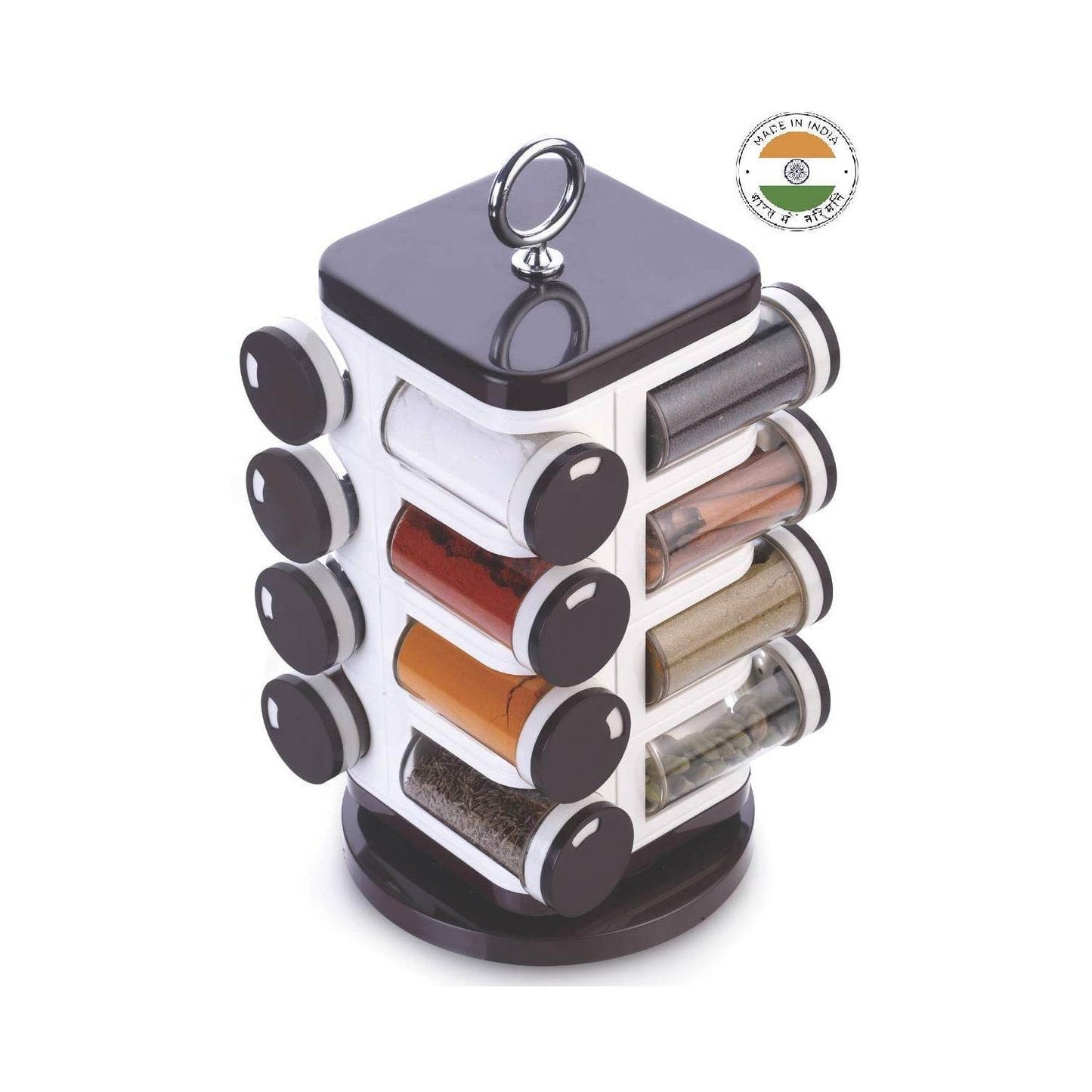 Ganesh Multipurpose Revolving Spice Rack With 16 Pcs Dispenser Each 100 Ml - warehousetech13