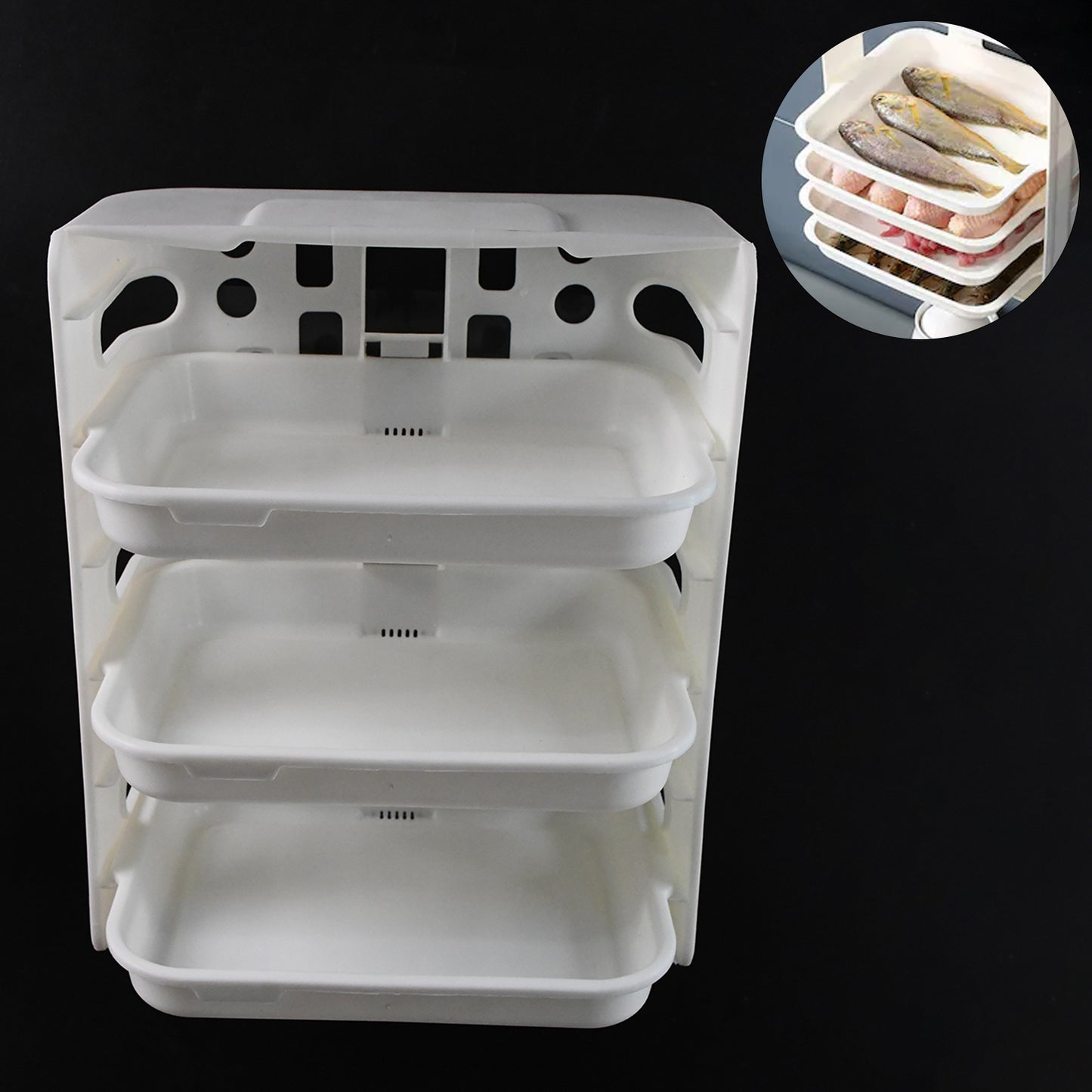 Plastic 3 Layer Wall-mounted Food Organizer Rack (1 Set) - warehousetech13