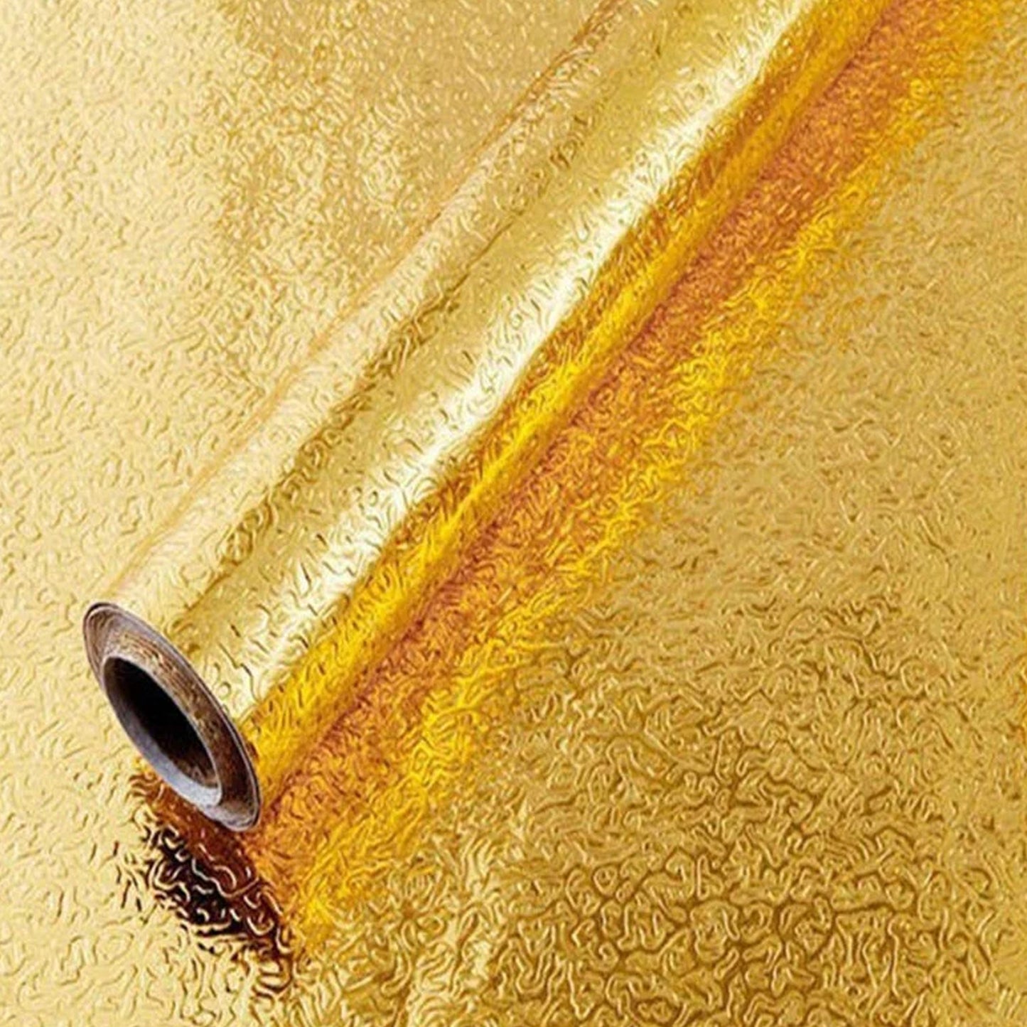 Oil Proof Sticker Waterproof Self Adhesive Aluminum Foil Wallpaper (60 Cm2m Golden 1 Pc) - warehousetech13