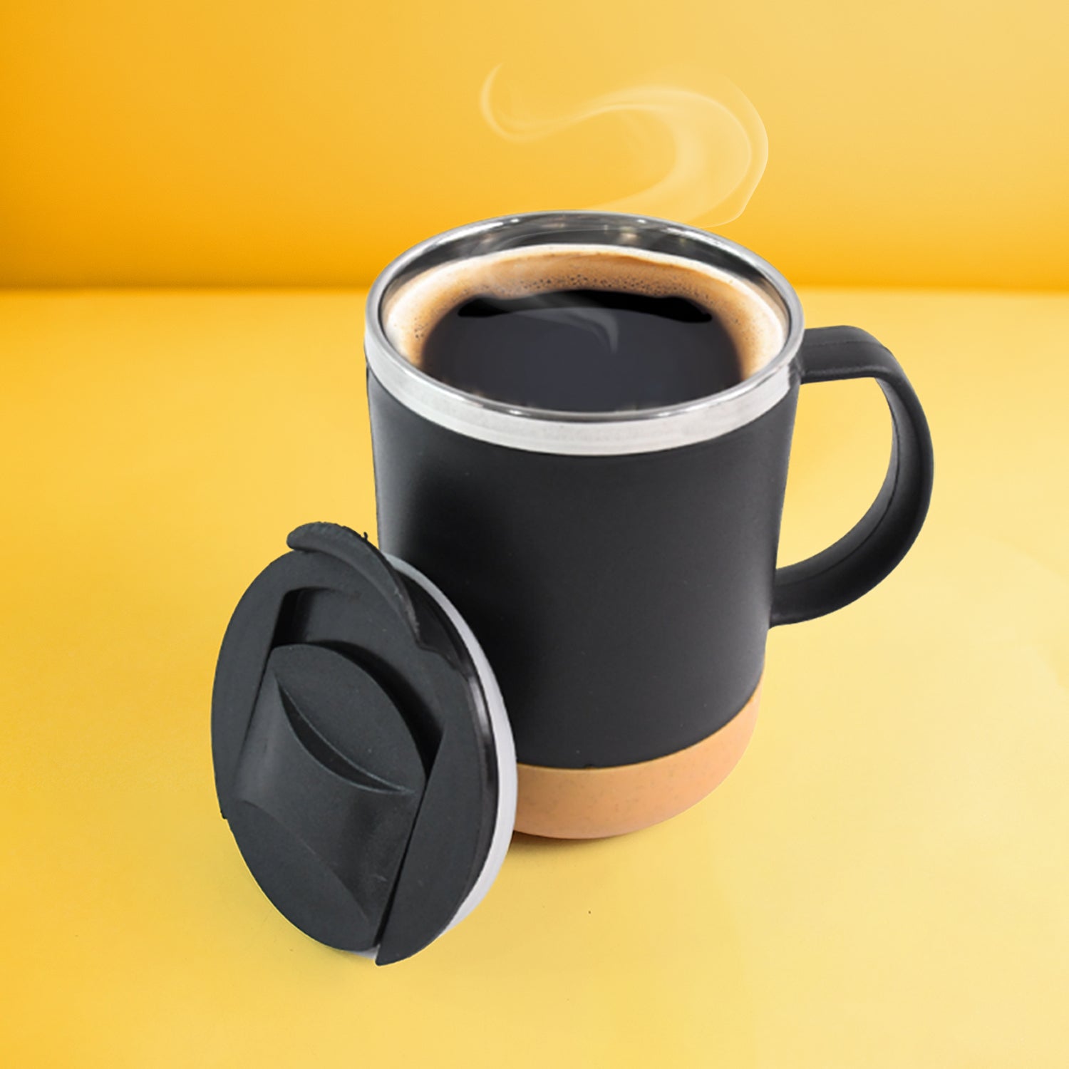 Insulated Coffee Mug With Spill-proof Lid (Approx 350ml 1 Pc) - warehousetech13