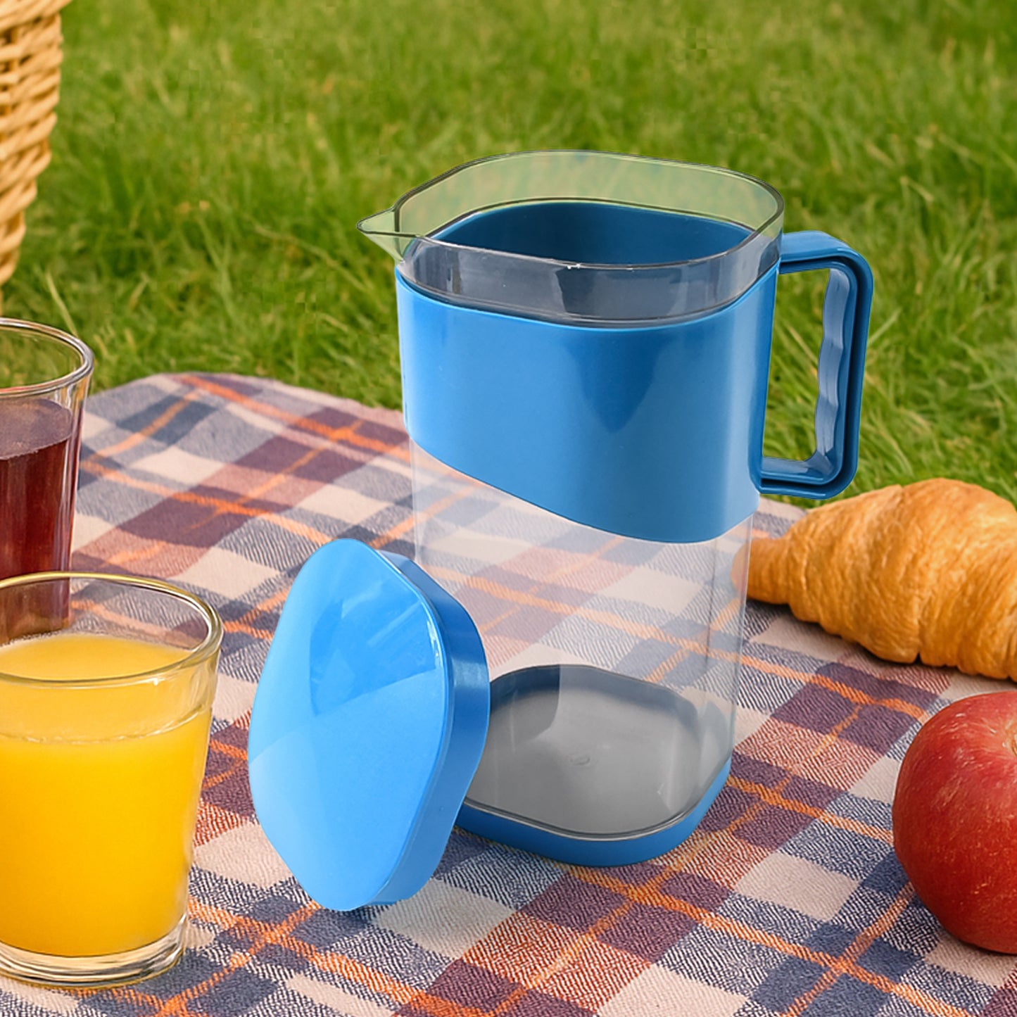 Bpa-free Plastic Water Juice Jug With Lid And Handle 1.8 Litre - warehousetech13