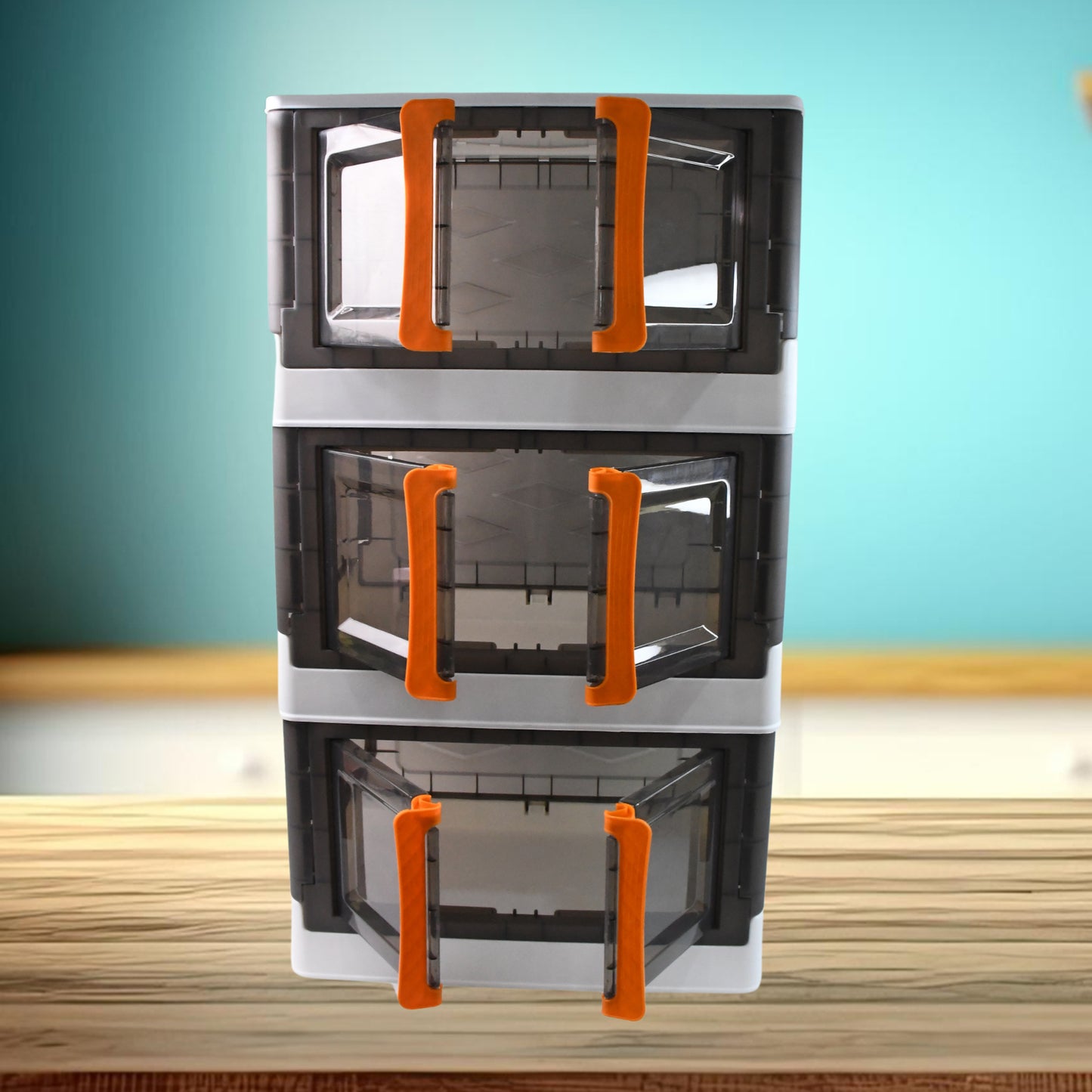 Plastic Folding Wardrobe Storage Organizer (3 Layer 1 Pc) - warehousetech13