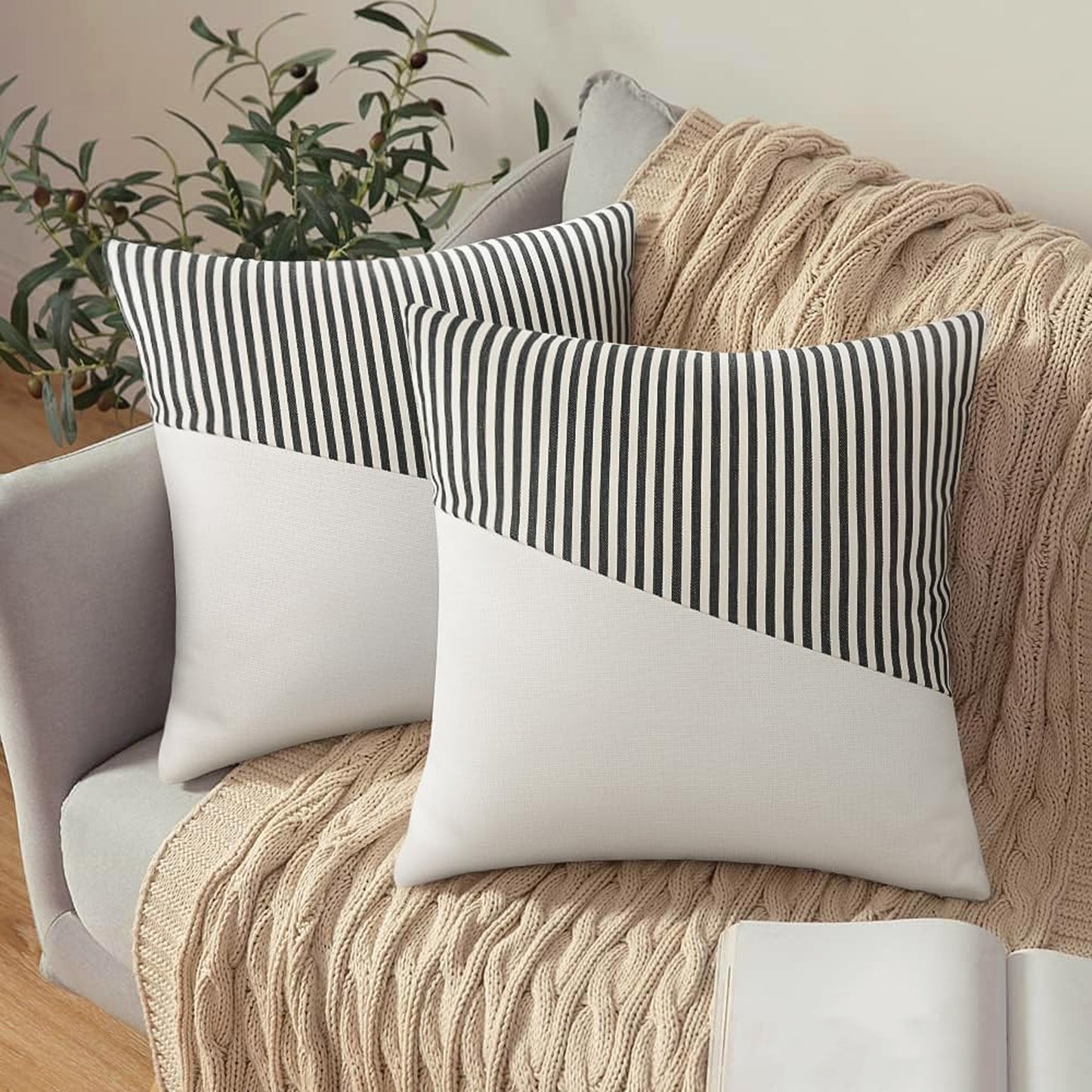Decorative Pillow Covers Cushion Cases Soft Cotton (26 26 Inch 1 Pair 2 Pc) - warehousetech13