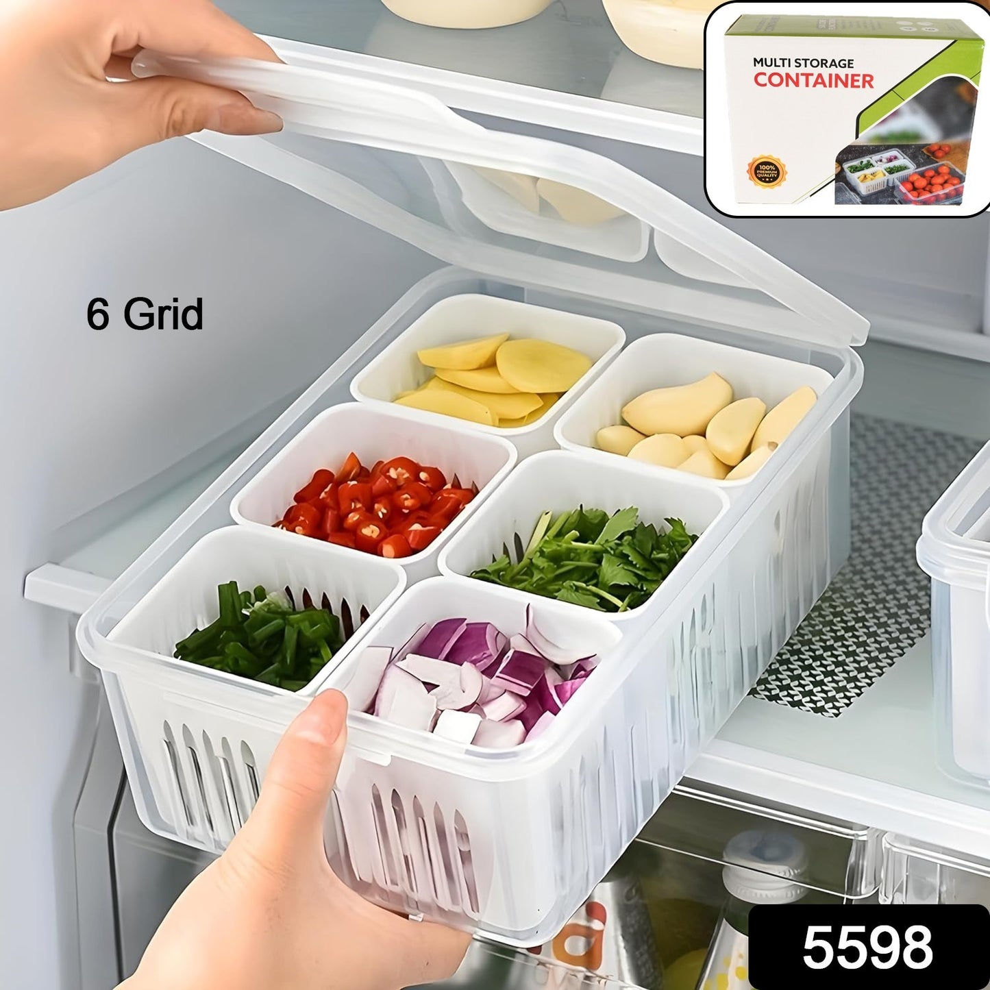Fridge Storage Boxes Freezer Storage Containers Container For Kitchen Storage Set Storage In Kitchen Vegetable Storage Draining Crisper Refrigerator Food Box (1 Pc) - warehousetech13